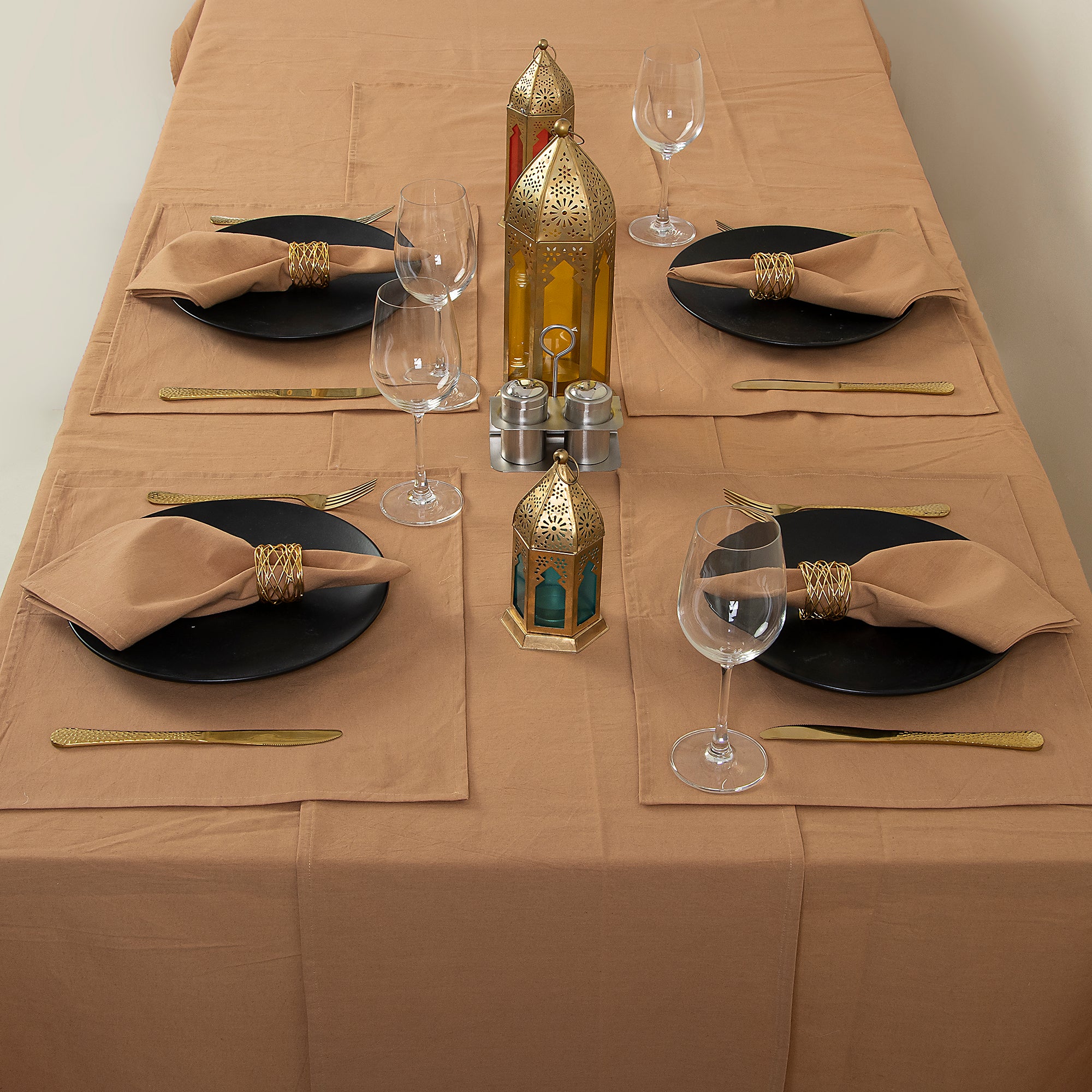 Solid Indian Handmade Pure Cotton Dinner Cloth Table Covers - Image 2