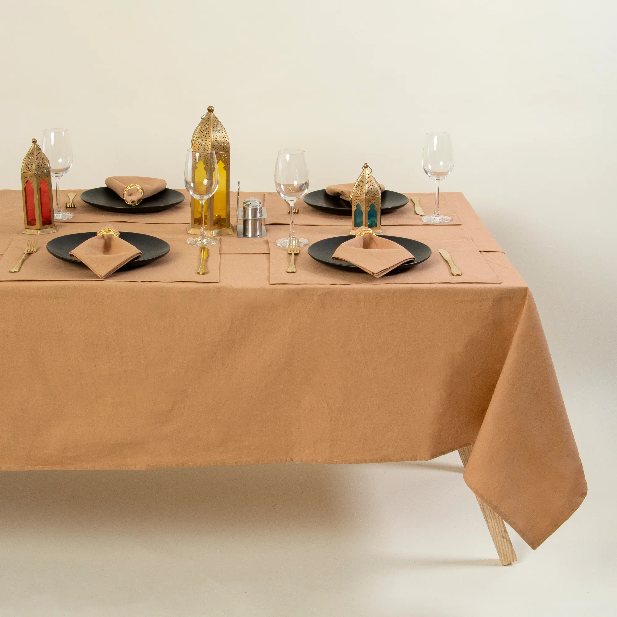 Solid Indian Handmade Pure Cotton Dinner Cloth Table Covers - Image 4