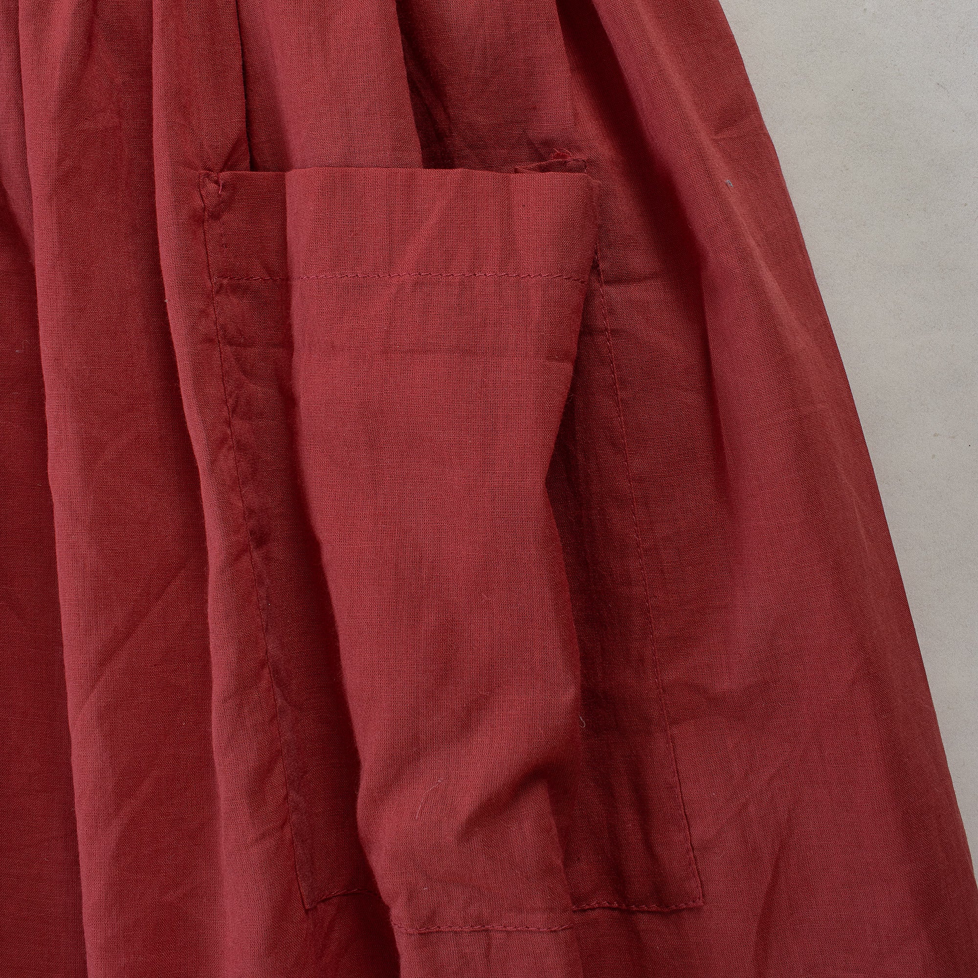 Indian Solid Hand Dyed Cotton Women's Gardening Apron - Image 4