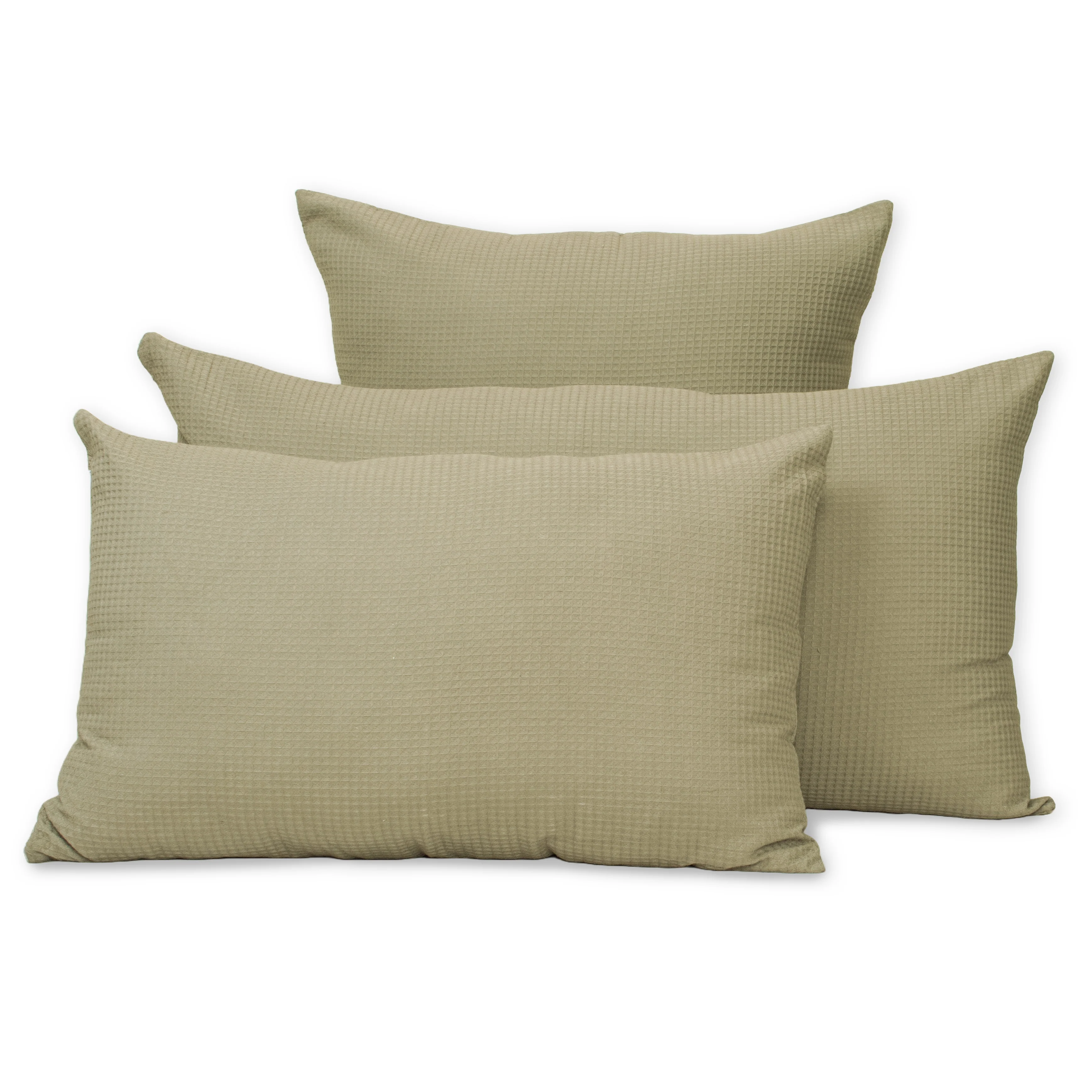 Solid Green Best Cotton Waffle Cushion Cover - Image 3