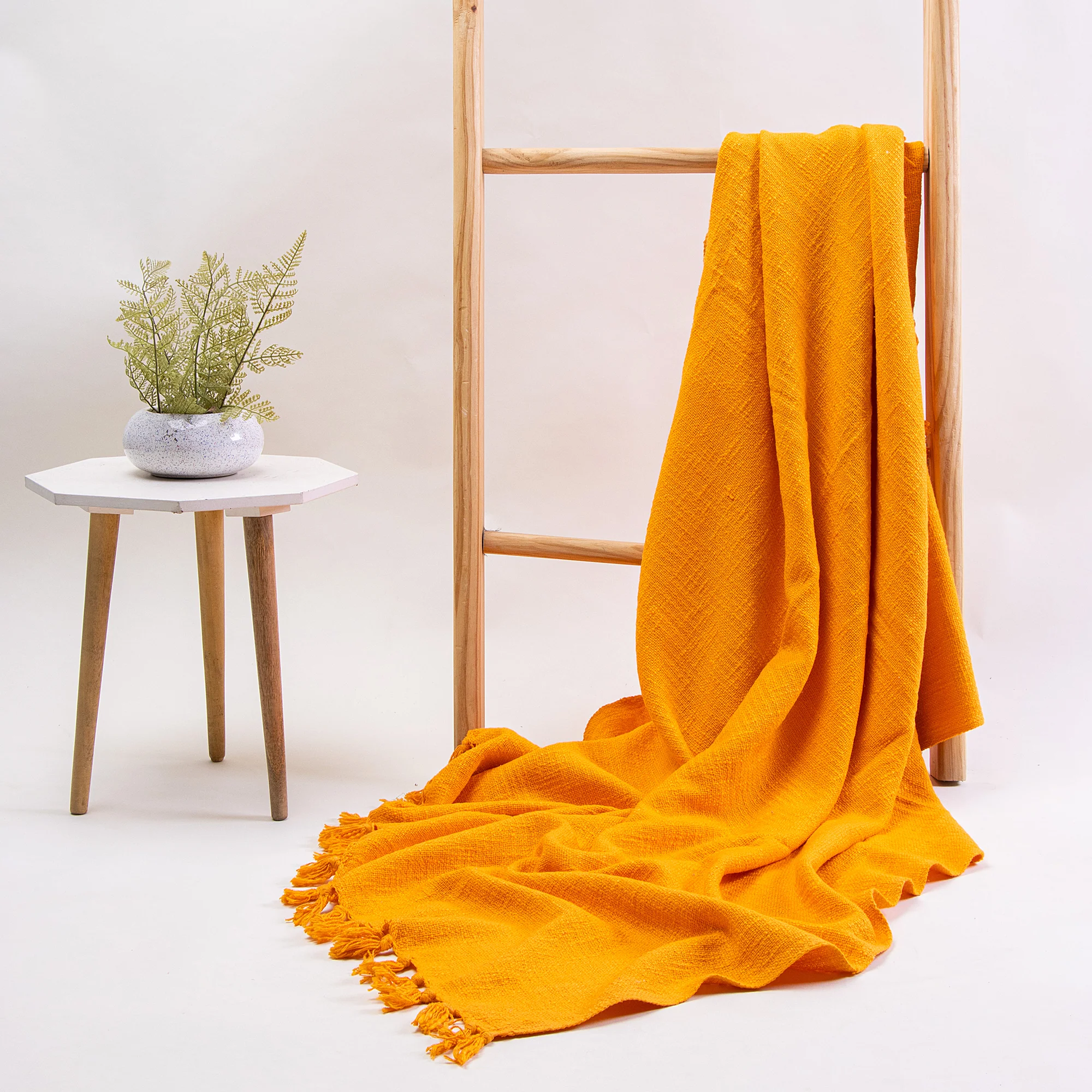 Solid Cotton Indian Premium Throw for Sofa - Image 6