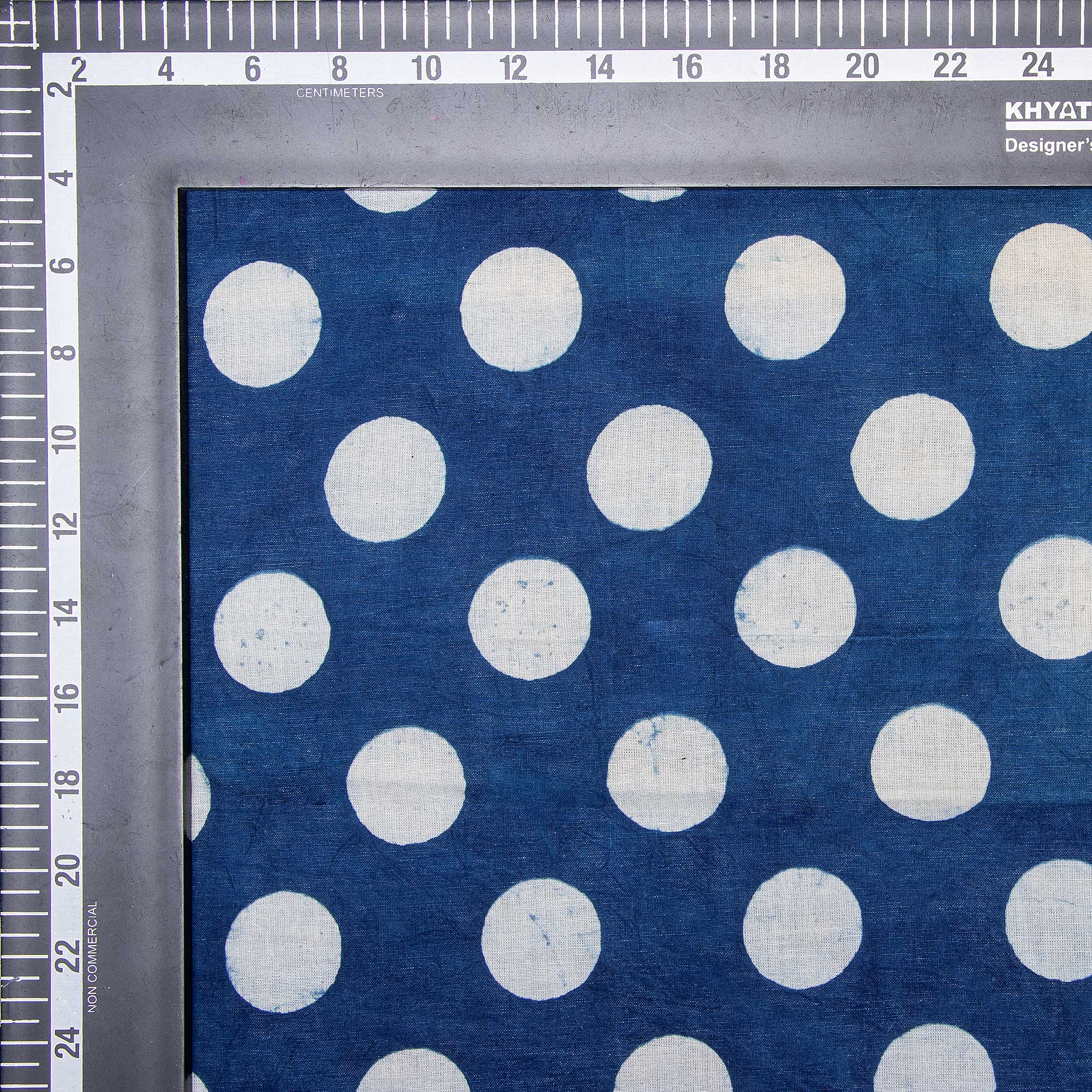 Indigo Blue Polka Dots Indian Hand Block Printed Cotton Dress Making Fabric - Image 6