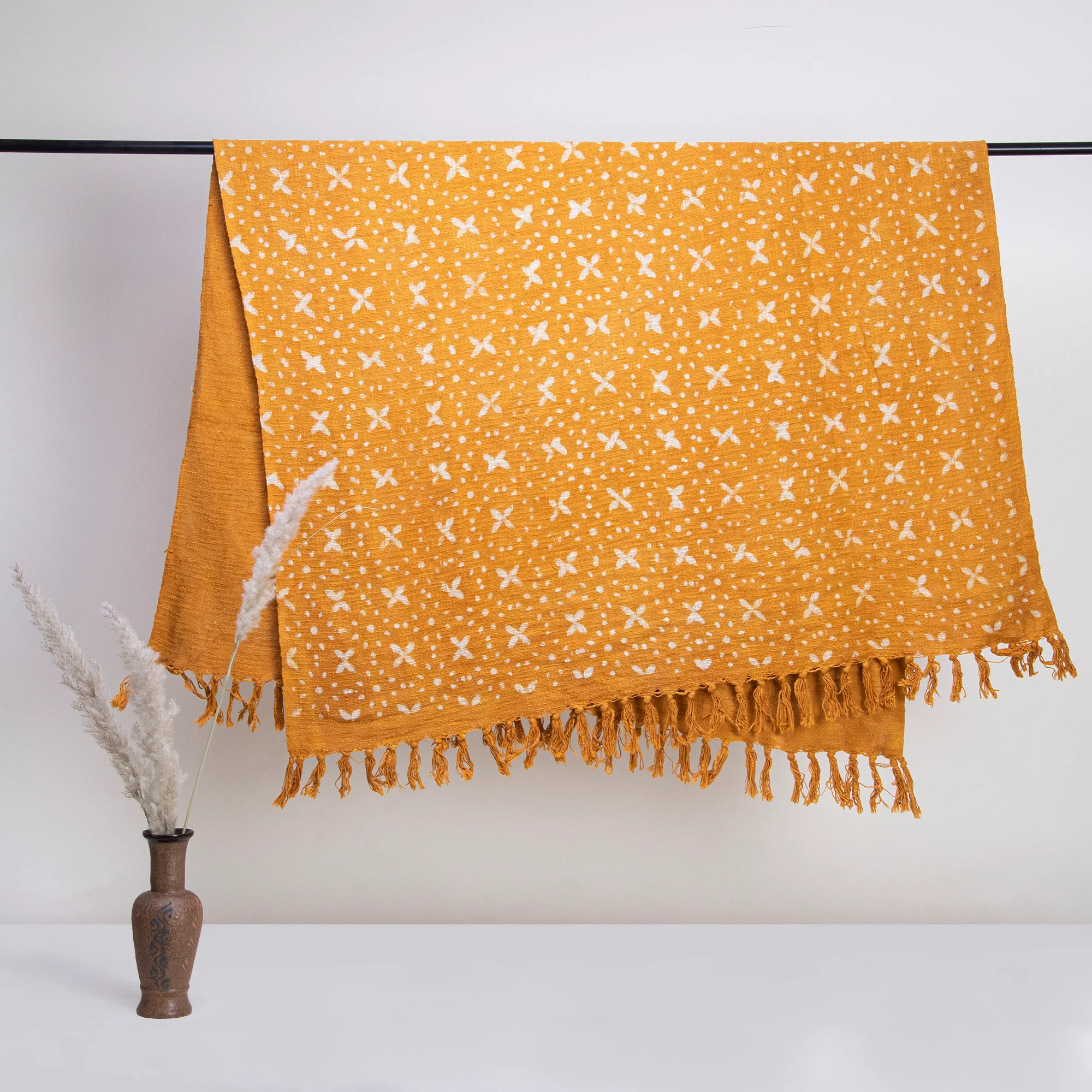 Eco Friendly Floral Indian Handmade Block Printed Pure Cotton Throw Blanket - Image 4