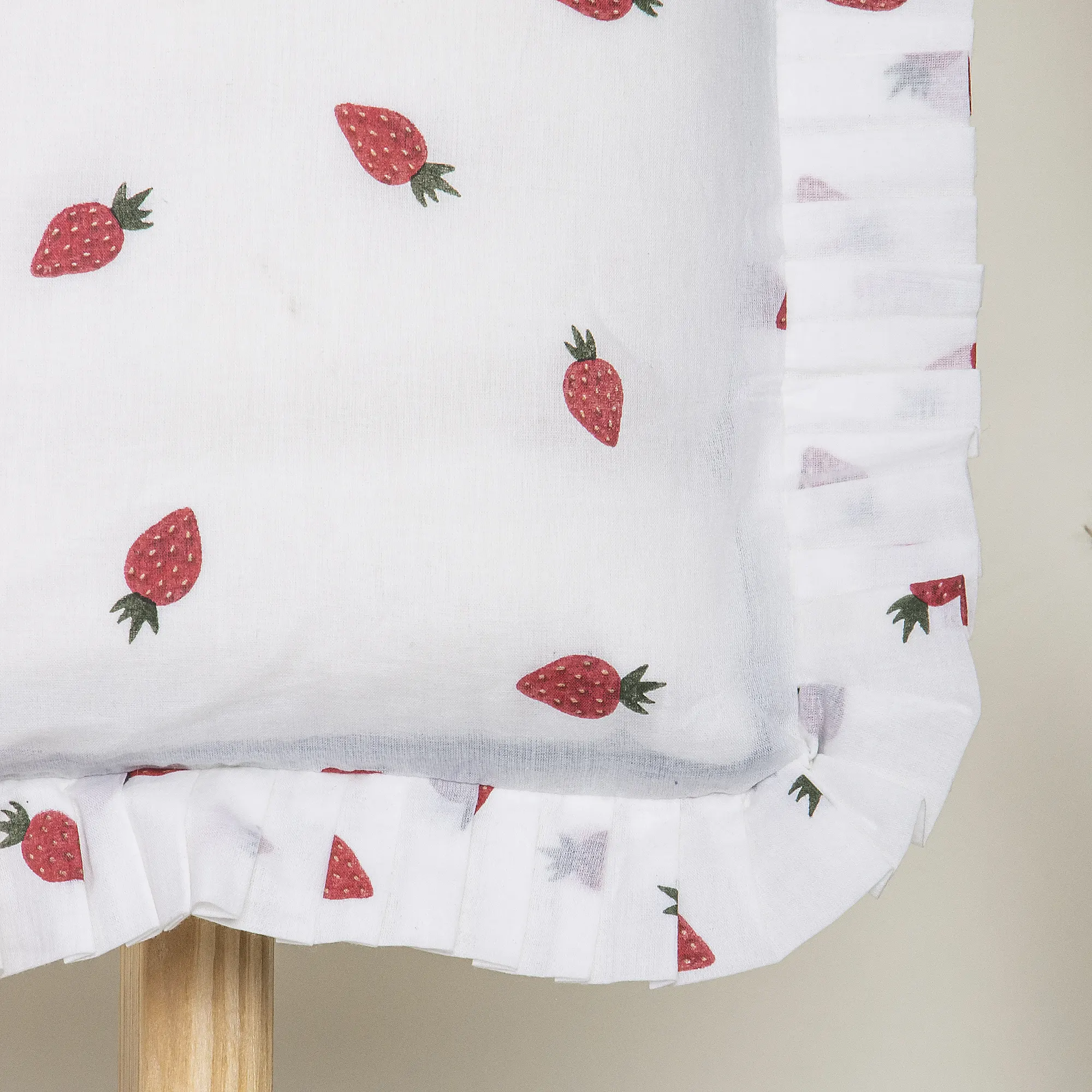 Handmade Strawberry Splash Print Soft Tote Bag - Image 5