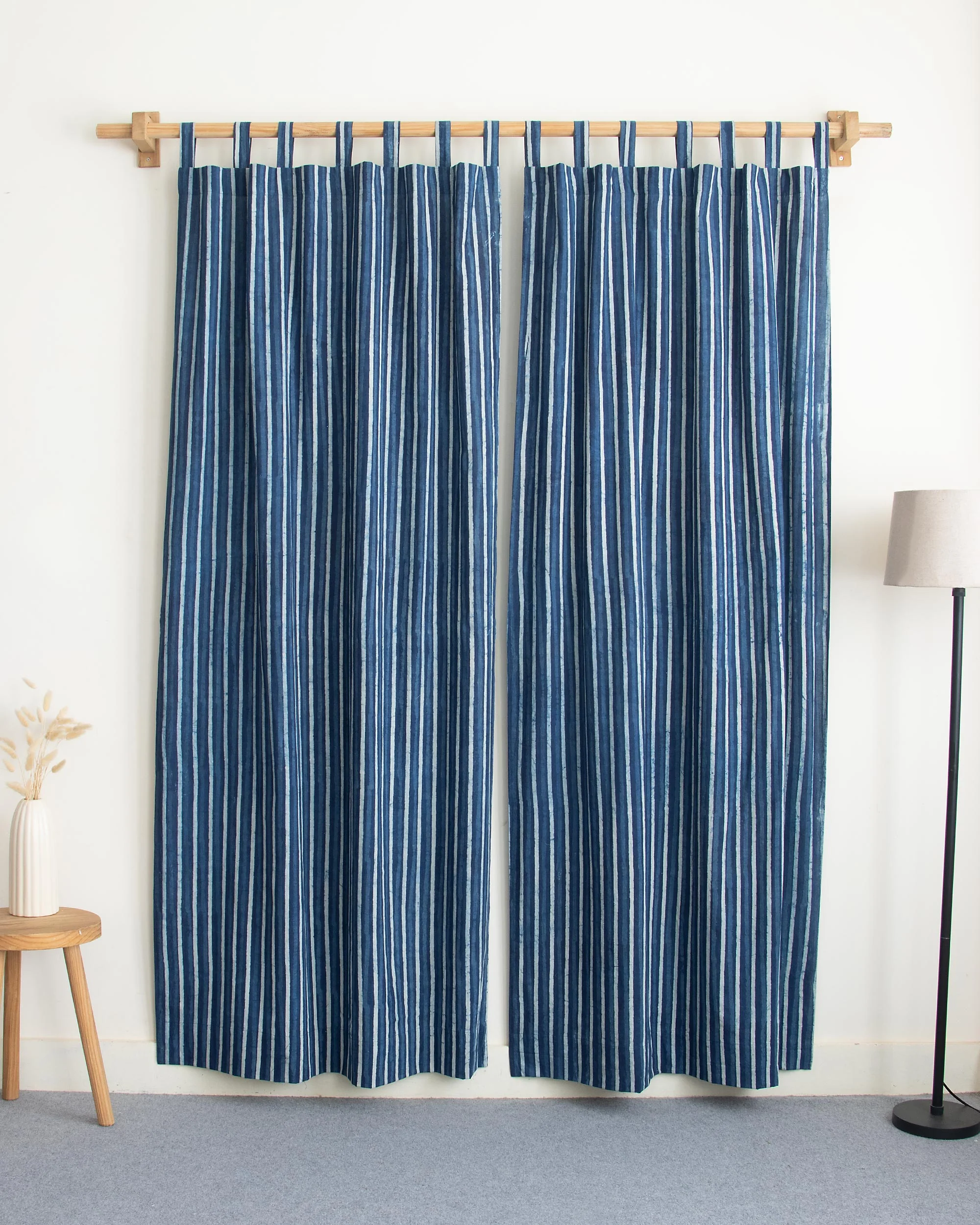 Stripe Block Printed Lightweight Curtains - Image 2