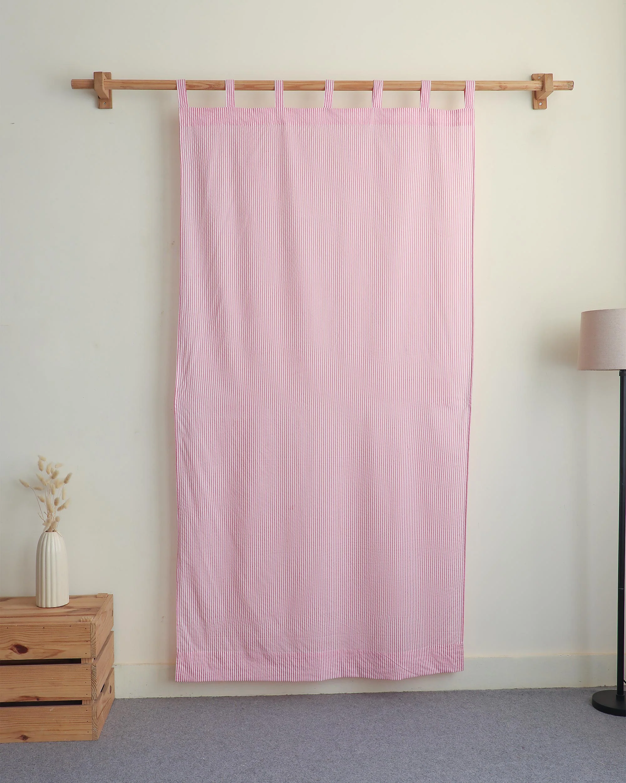 Striped Block Printed Cotton Curtains for Home Decor - Image 5