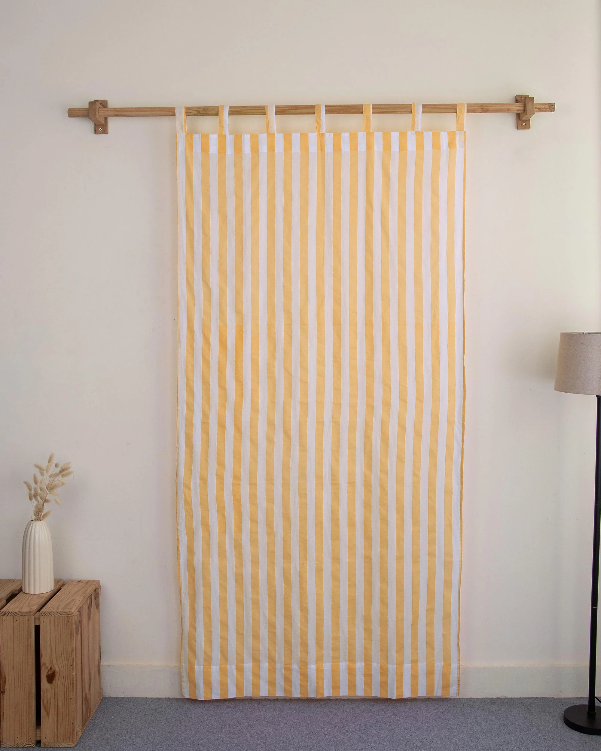 Striped Block Printed Cotton Door Curtains - Image 4