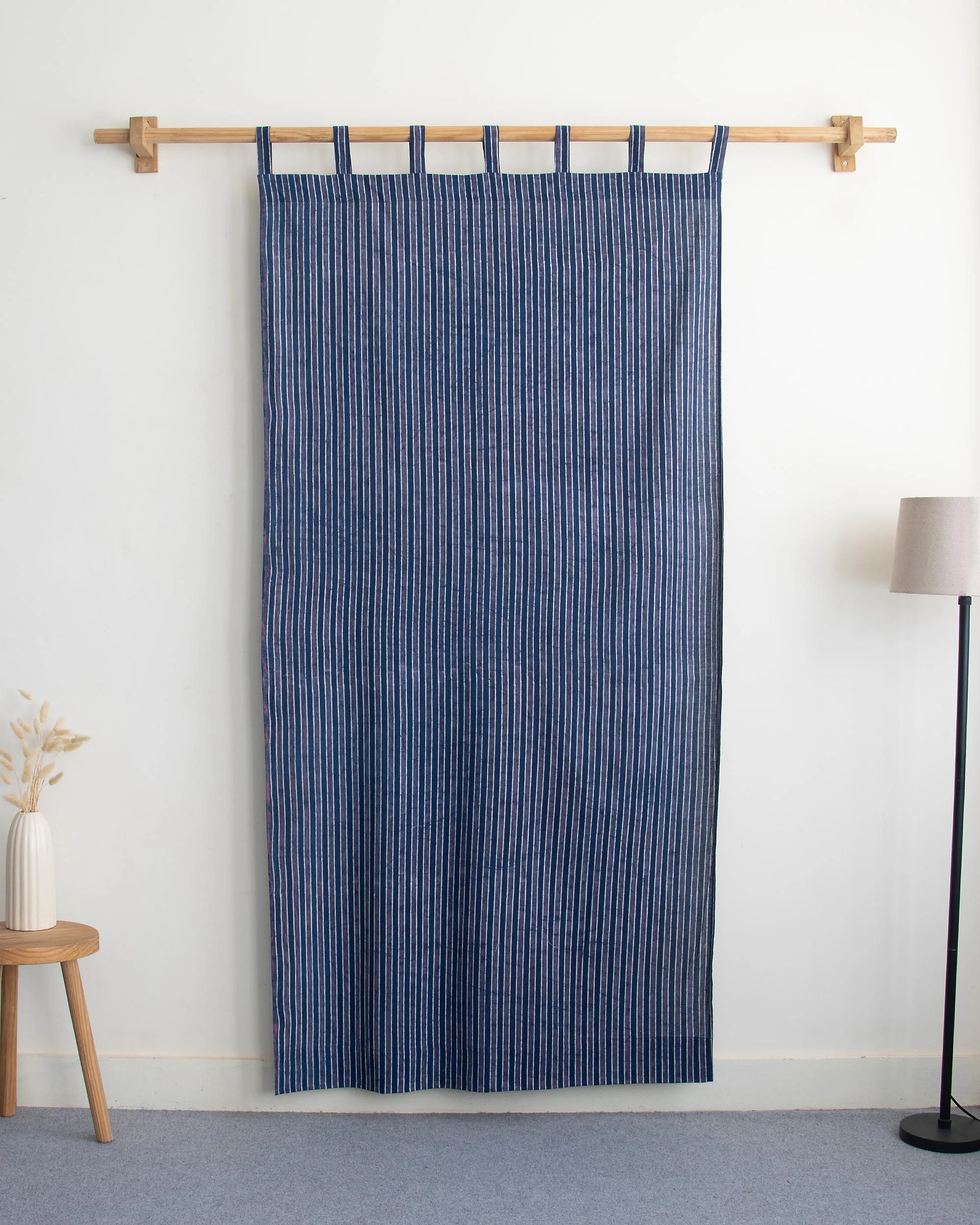 Striped Block Printed Pure Cotton Curtains for Home Decor - Image 5