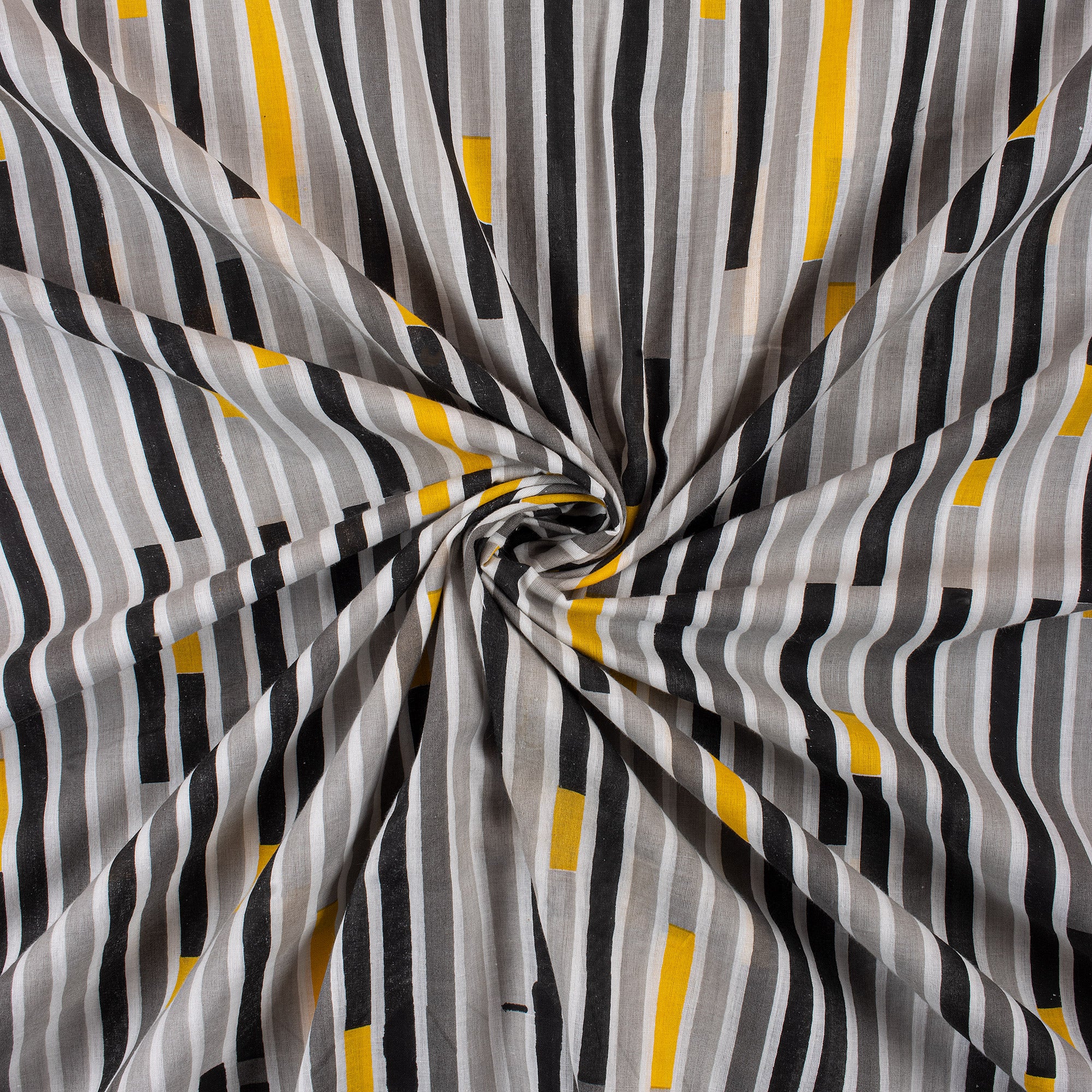 Striped Hand Printed Organic Cotton Fabric - Image 2