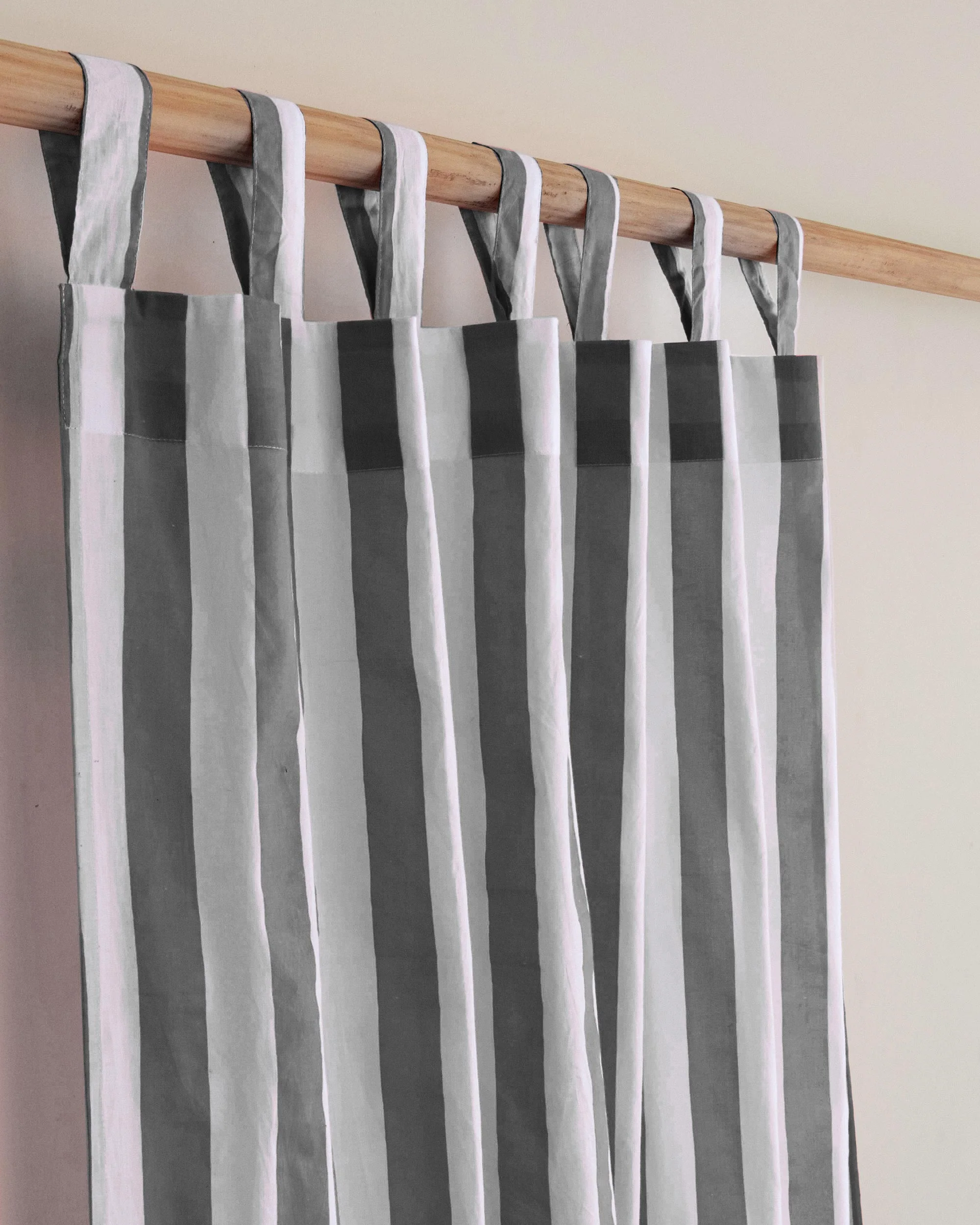 Shop Striped Organic Cotton Block Print Curtains