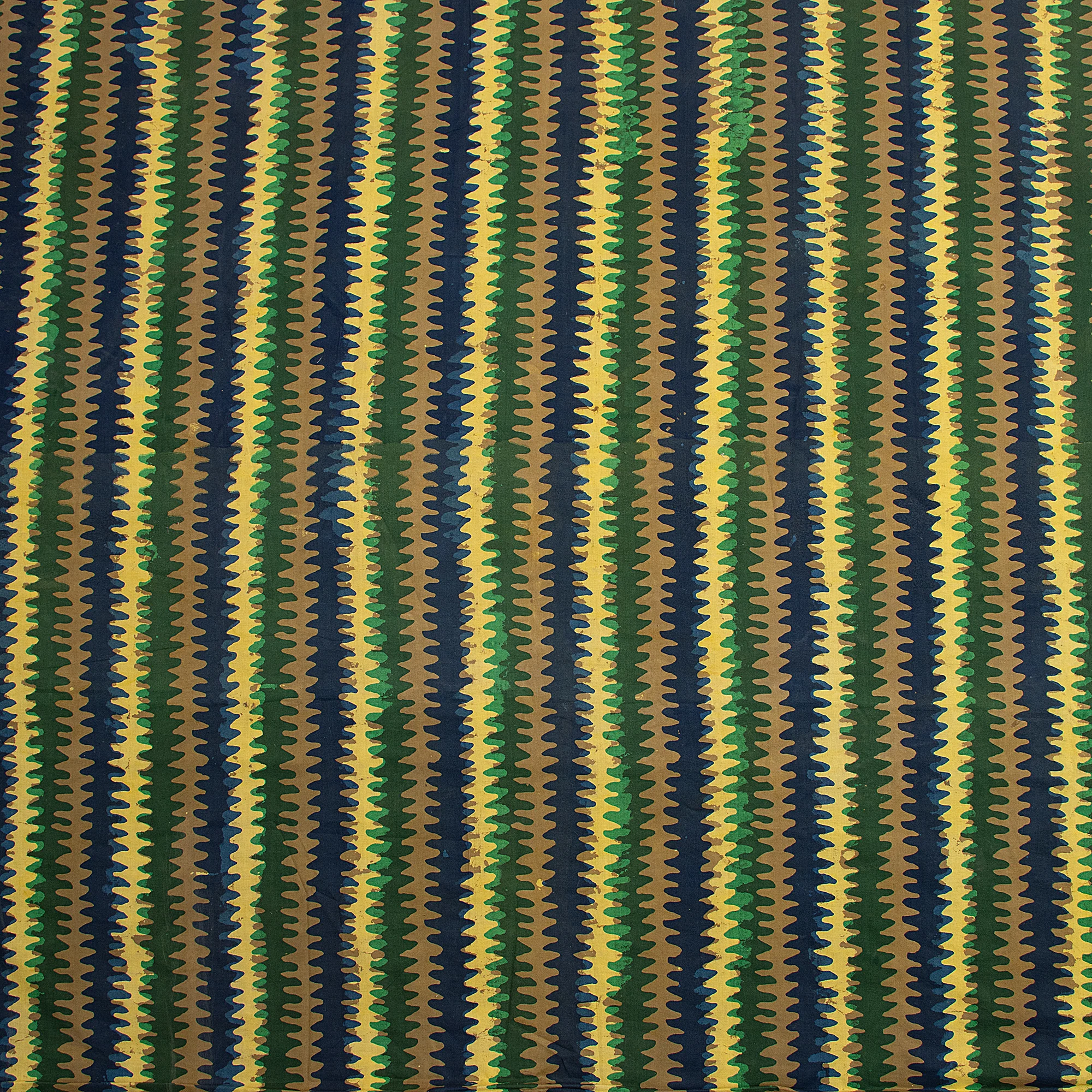 Stripes Hand Block Print Cotton Dabu Fabric - Image 4