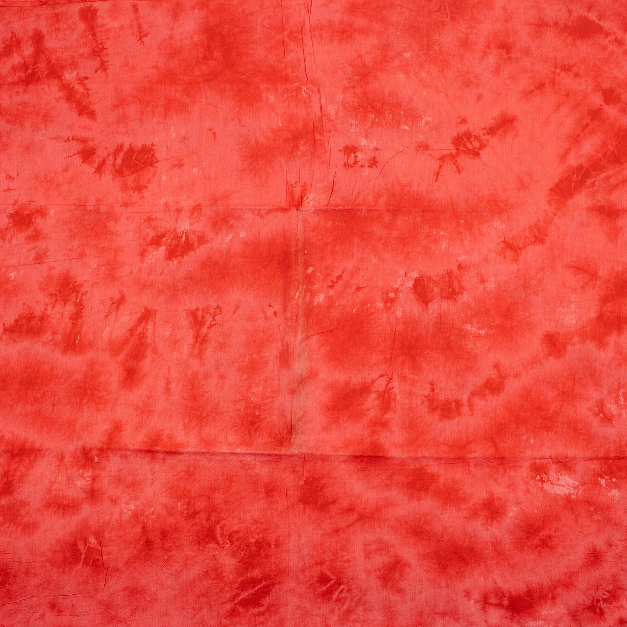 Stunning Red Tie Dye Cotton Shibori Fabric - Image 5