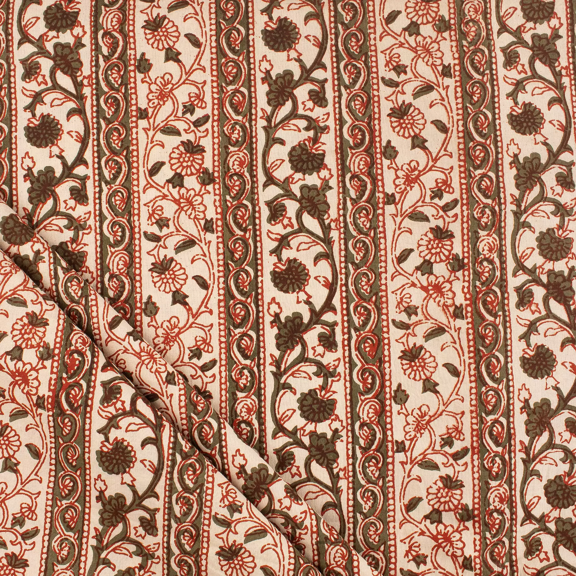 Bagru Printed Floral Fabric by the Yard