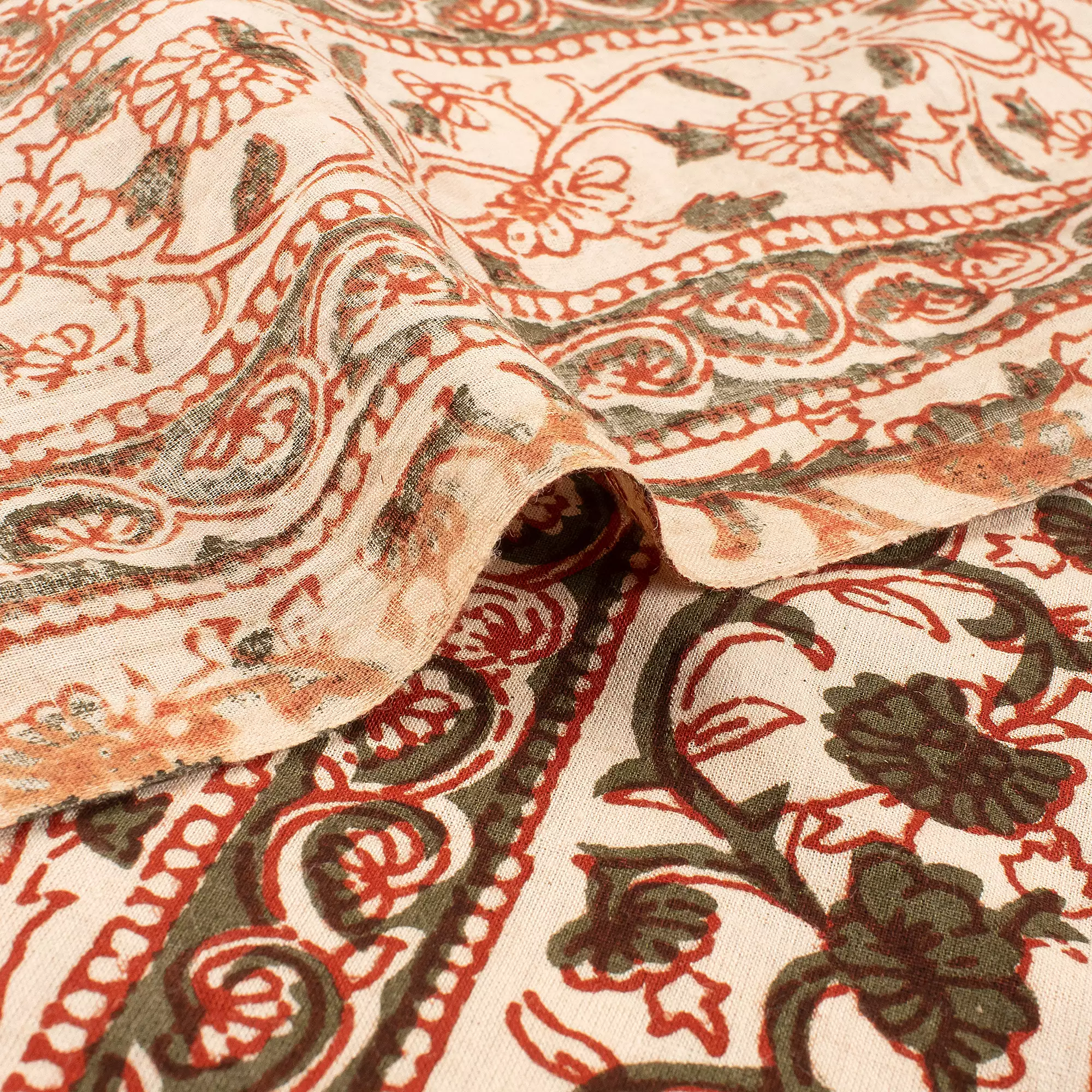Bagru Printed Floral Fabric by the Yard - Image 4