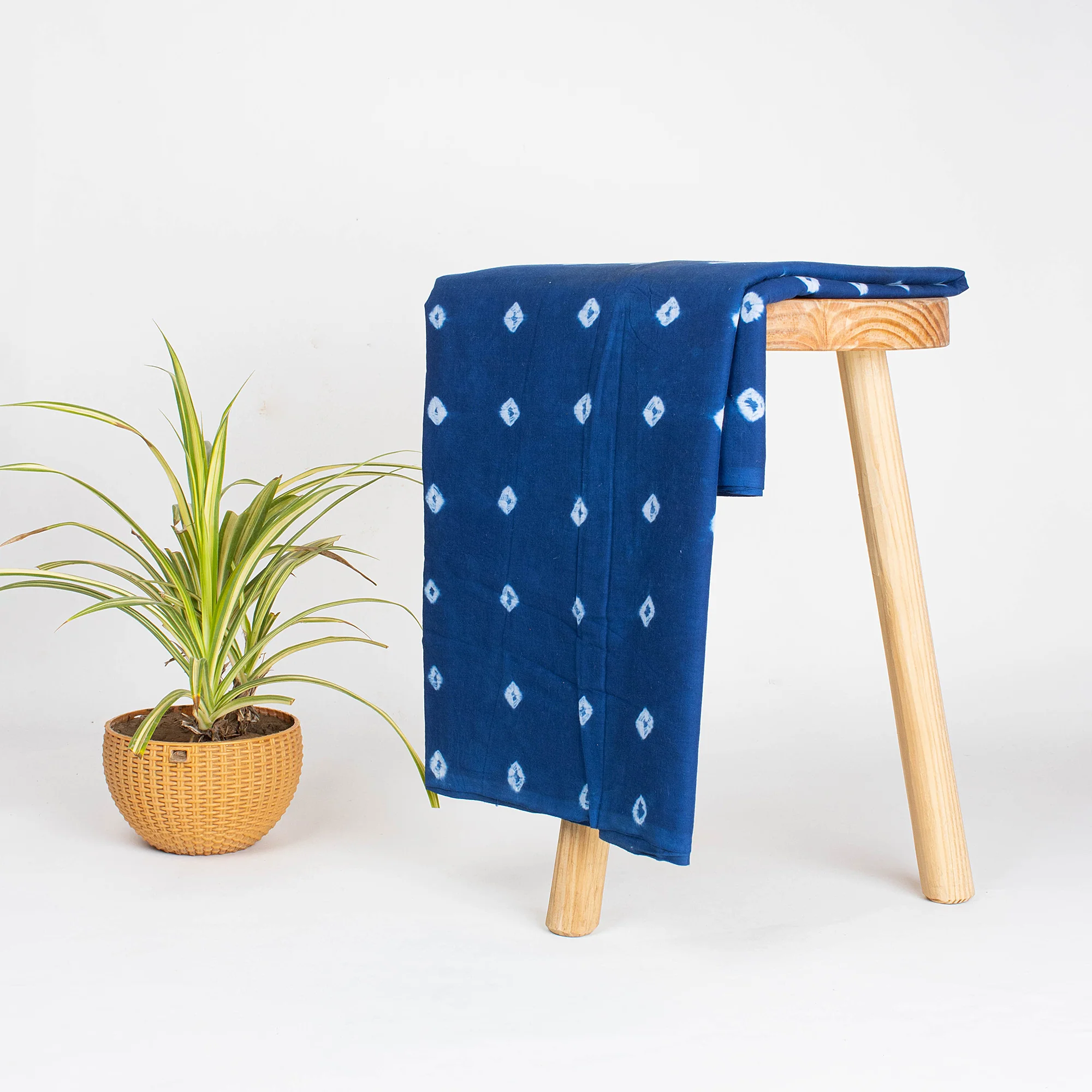 Stylish Blue Cotton Shibori Tie Dye Fabric