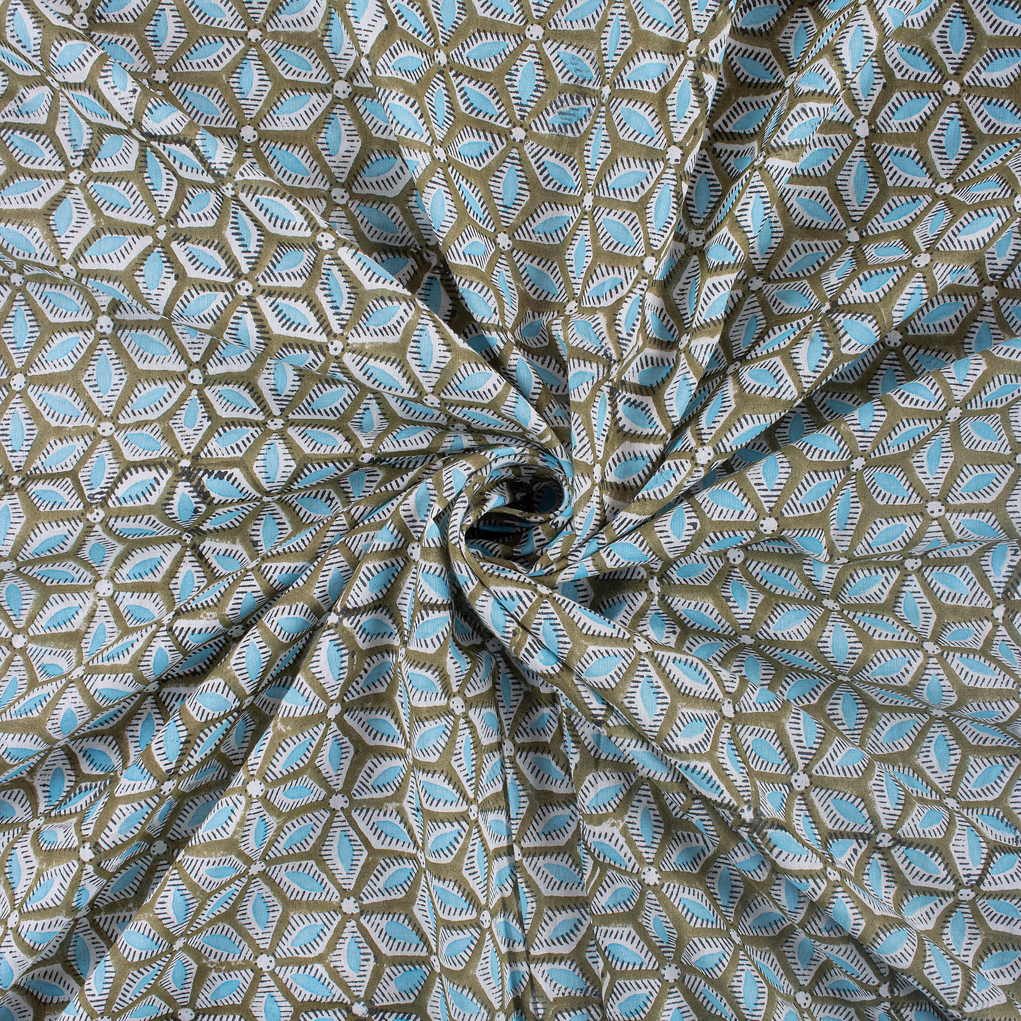 Stylish Floral Hand Block Print Fabric - Image 3