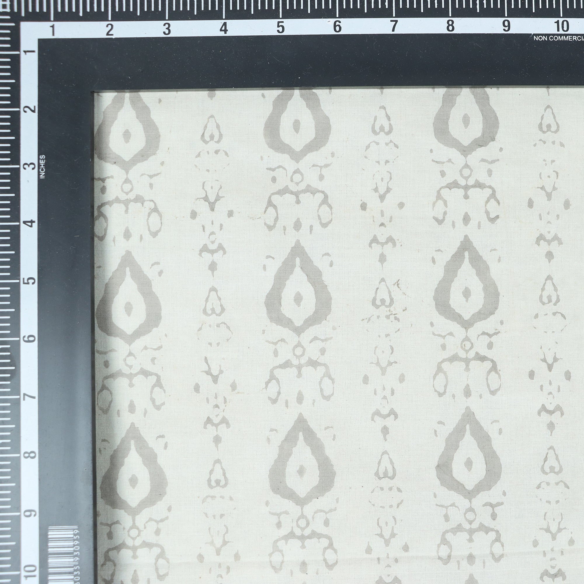 Stylish Gray Leaf Kashish Hand Block Print Fabric - Image 4