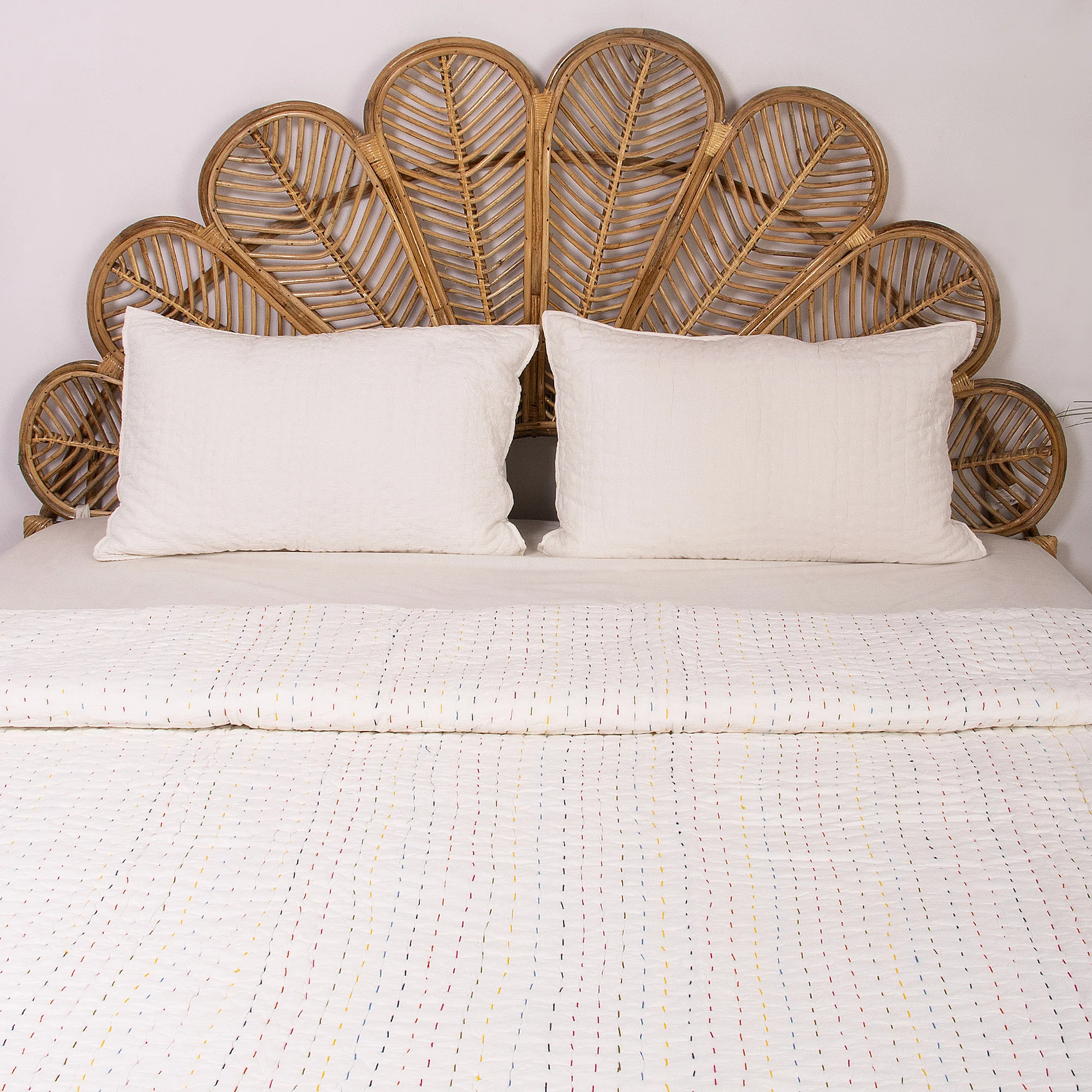 Stylish Hand Stitched Cotton Kantha Quilt Blanket - Image 2