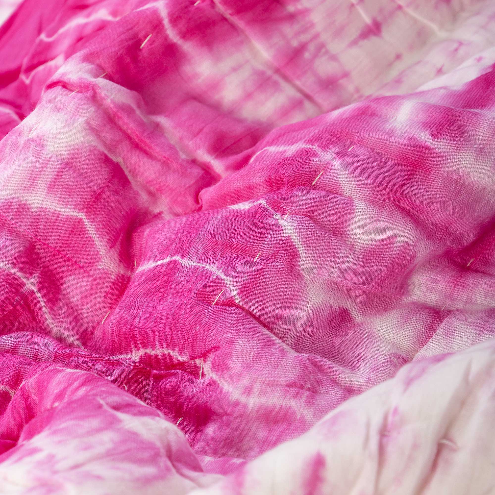 Stylish Pink Tie Dye Cotton Jaipuri Razai Quilts - Image 4