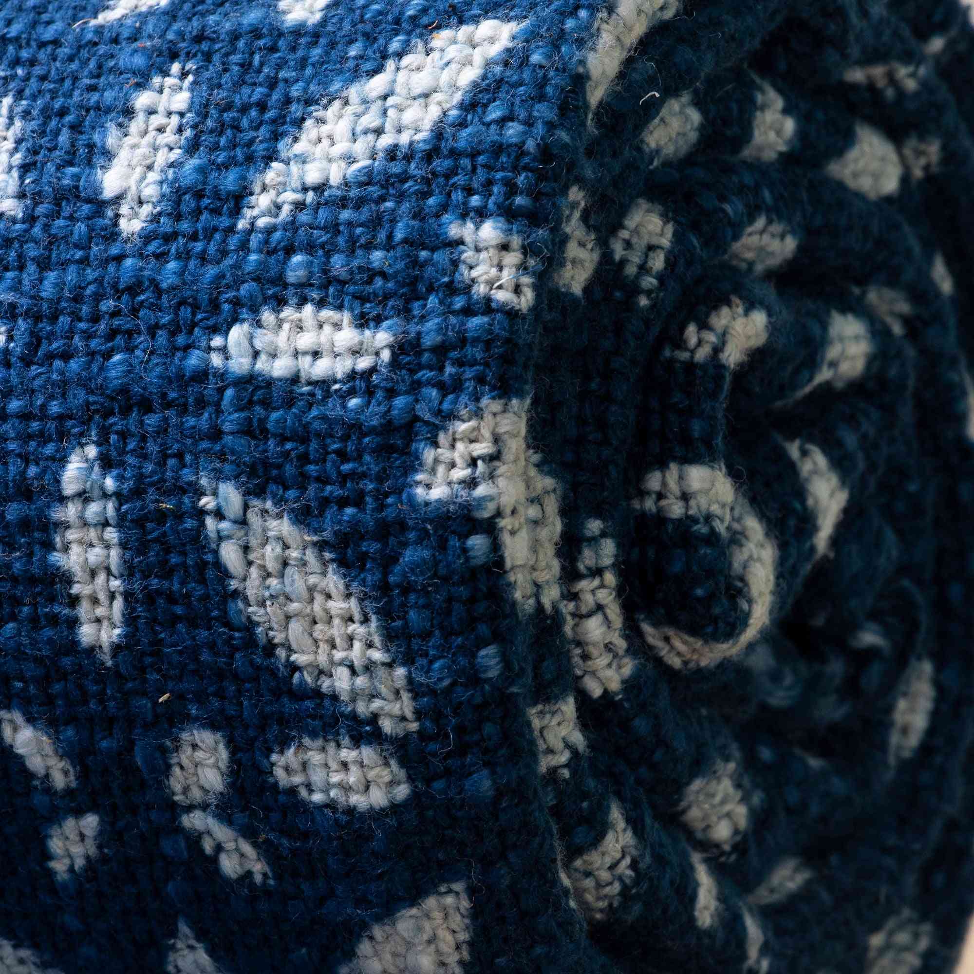 Indigo Floral Indian Hand Block Printed Cotton Throw Blanket - Image 6