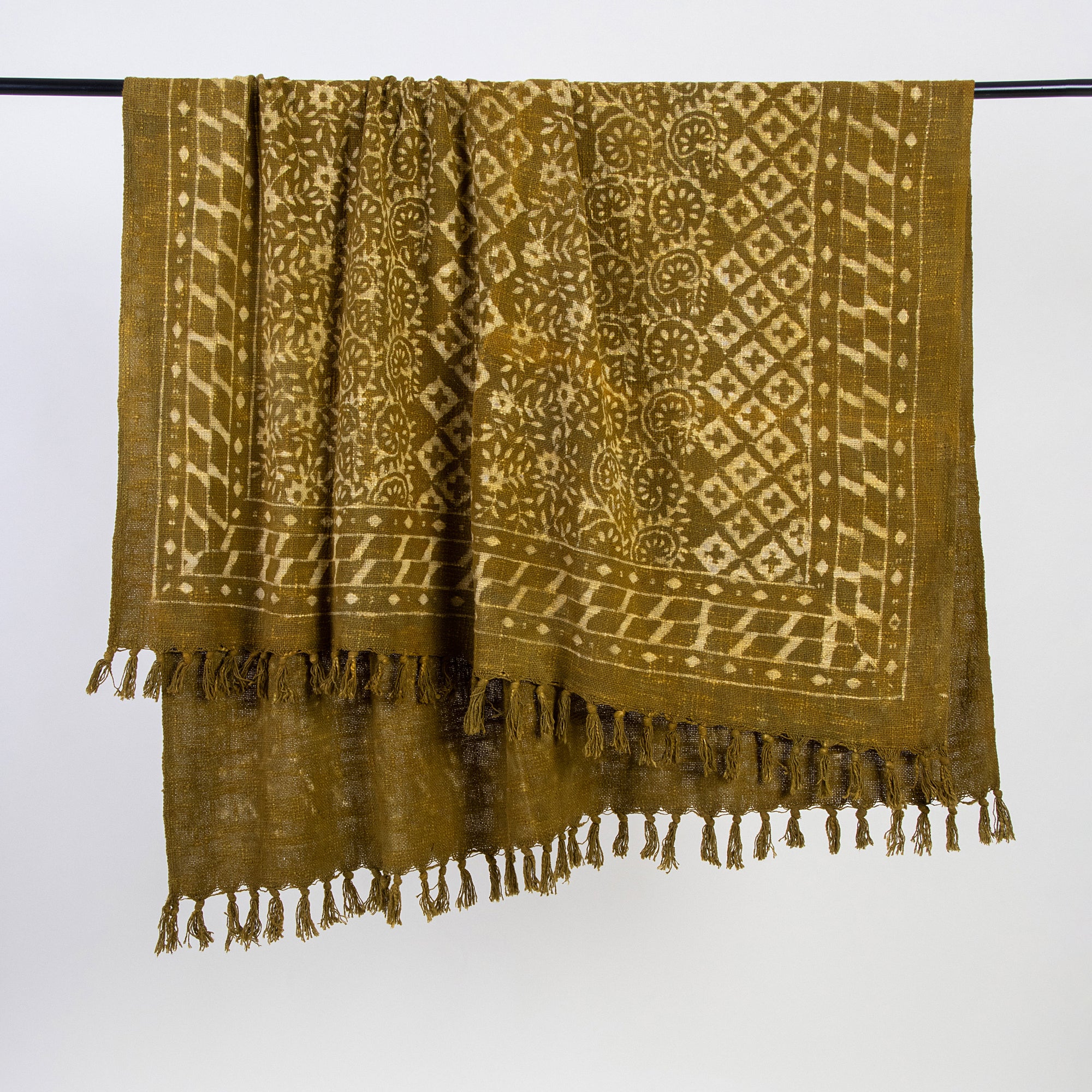 Printed Indian Hand Block Cotton Sofas Throw Blanket - Image 6