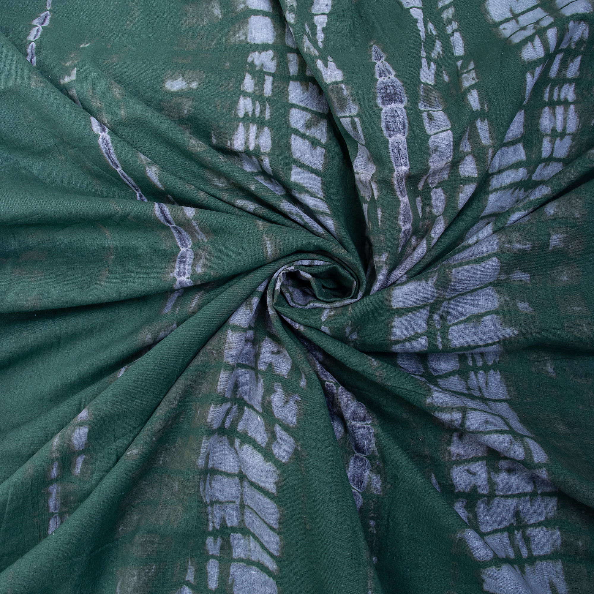 Dark Green Tie Dye Indian Handmade Cotton Quilted Fabric Cloths - Image 4