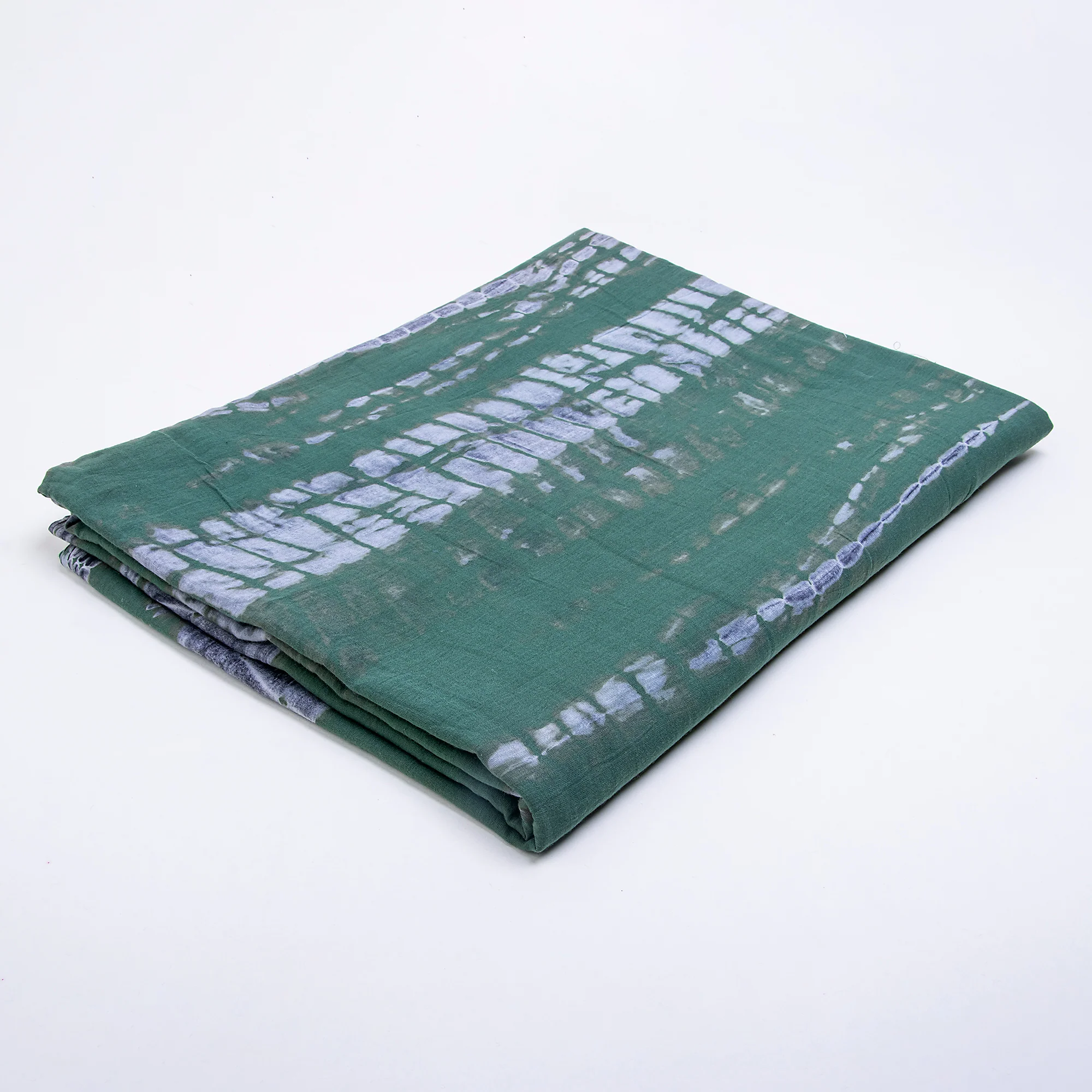 Dark Green Tie Dye Indian Handmade Cotton Quilted Fabric Cloths - Image 5