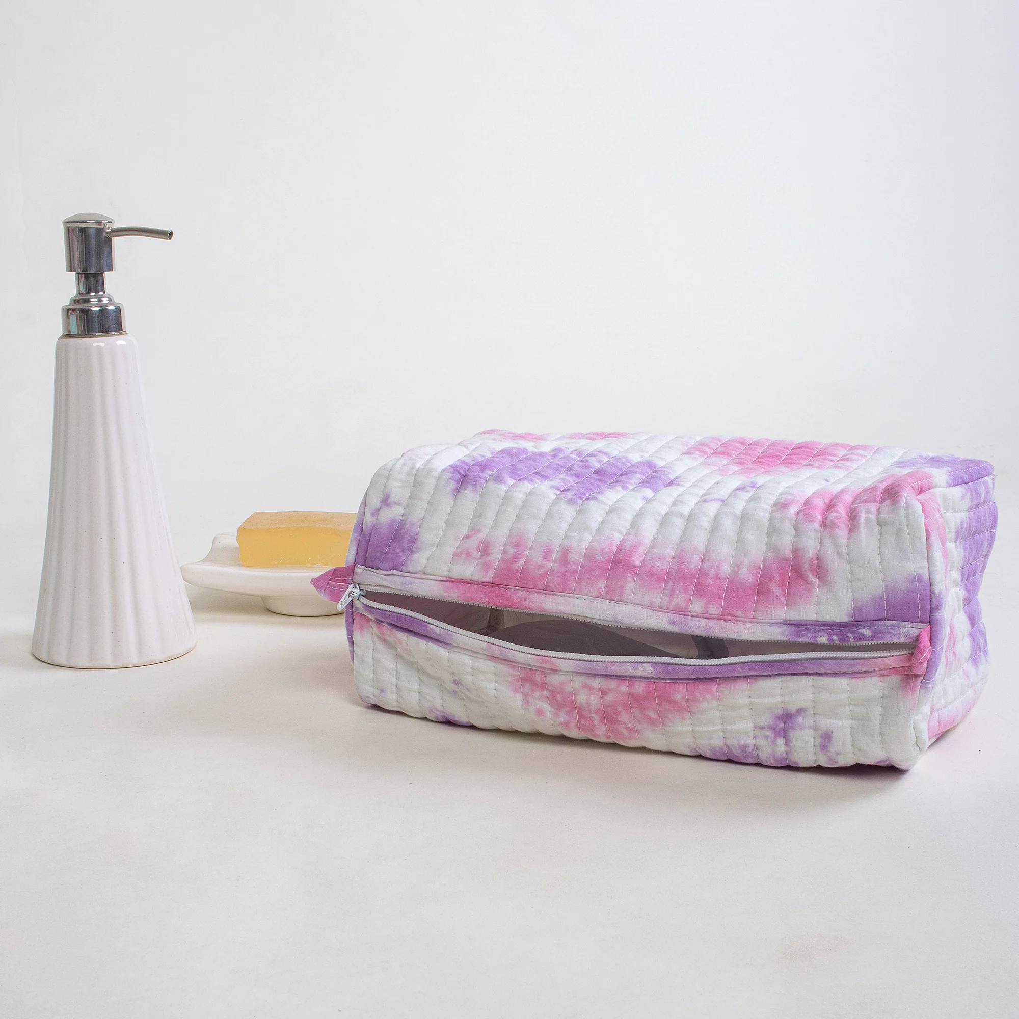 Set of 3 Handmade Tie Dye Hanging Women's Toiletry Bag With Pockets - Image 3