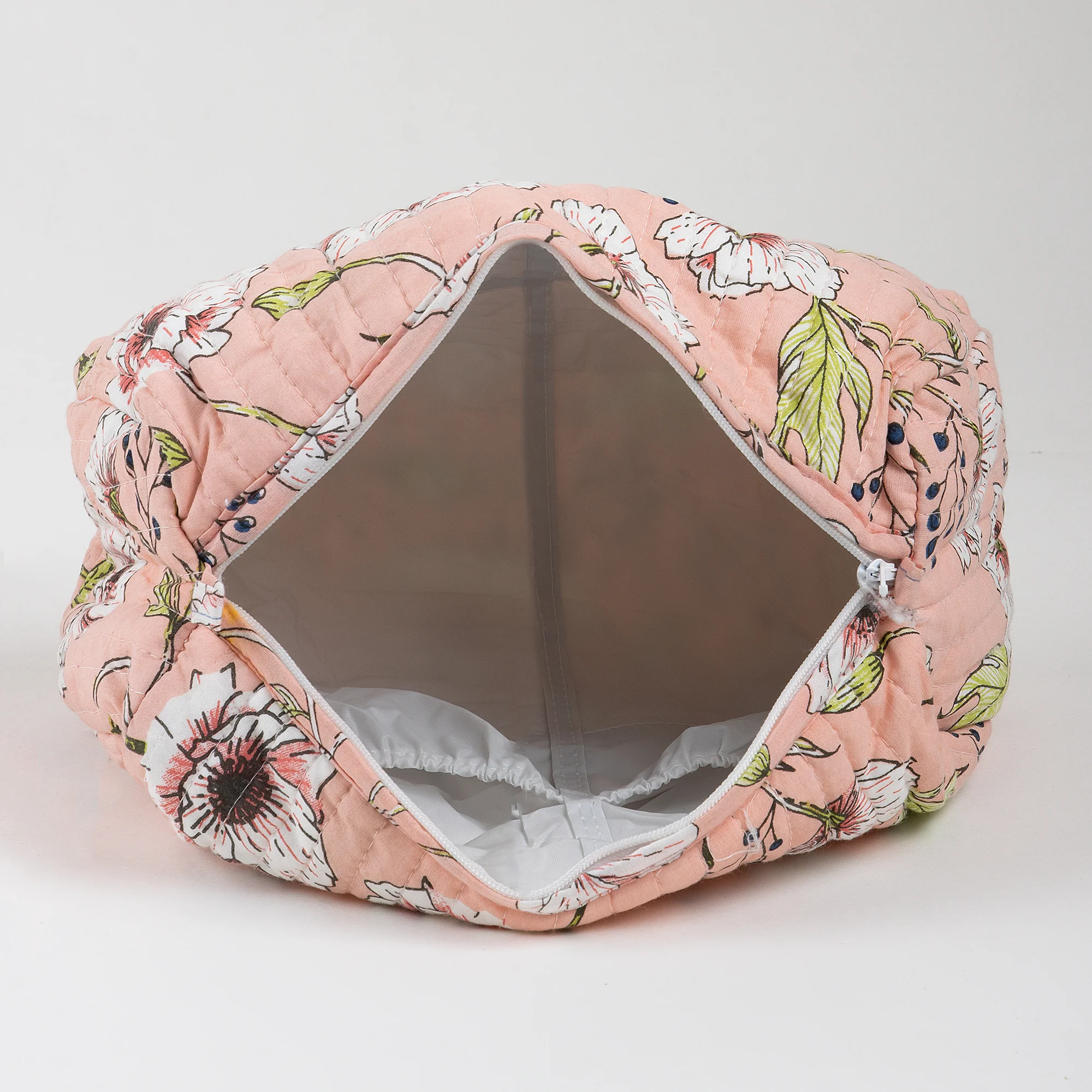 Luxury Color Block Printed Floral Toiletry Bag for Travel Set of 3 - Image 3