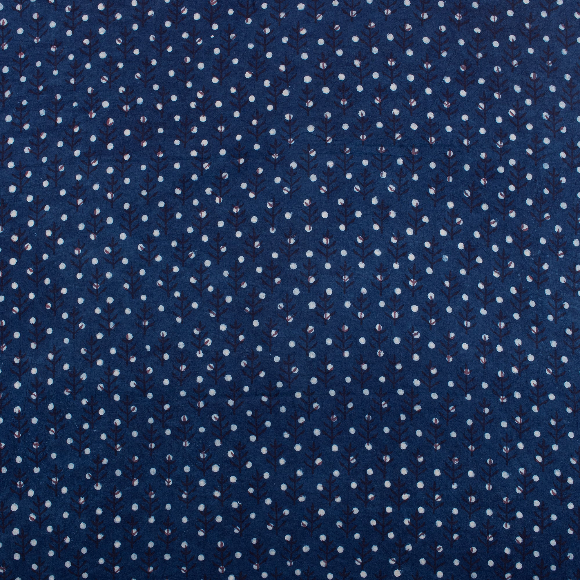 Traditional Indigo Blue Cotton Fabric - Image 2