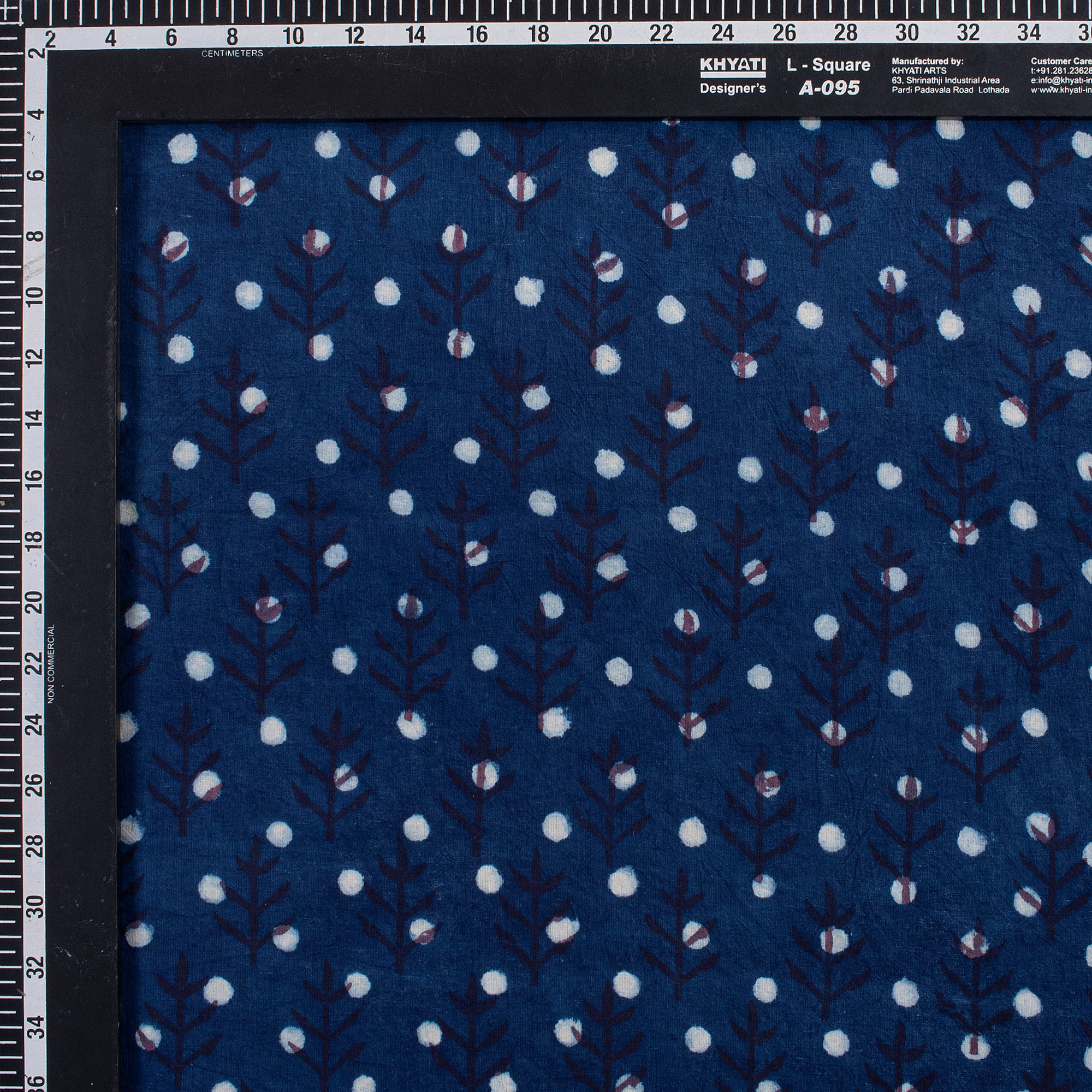 Traditional Indigo Blue Cotton Fabric - Image 3