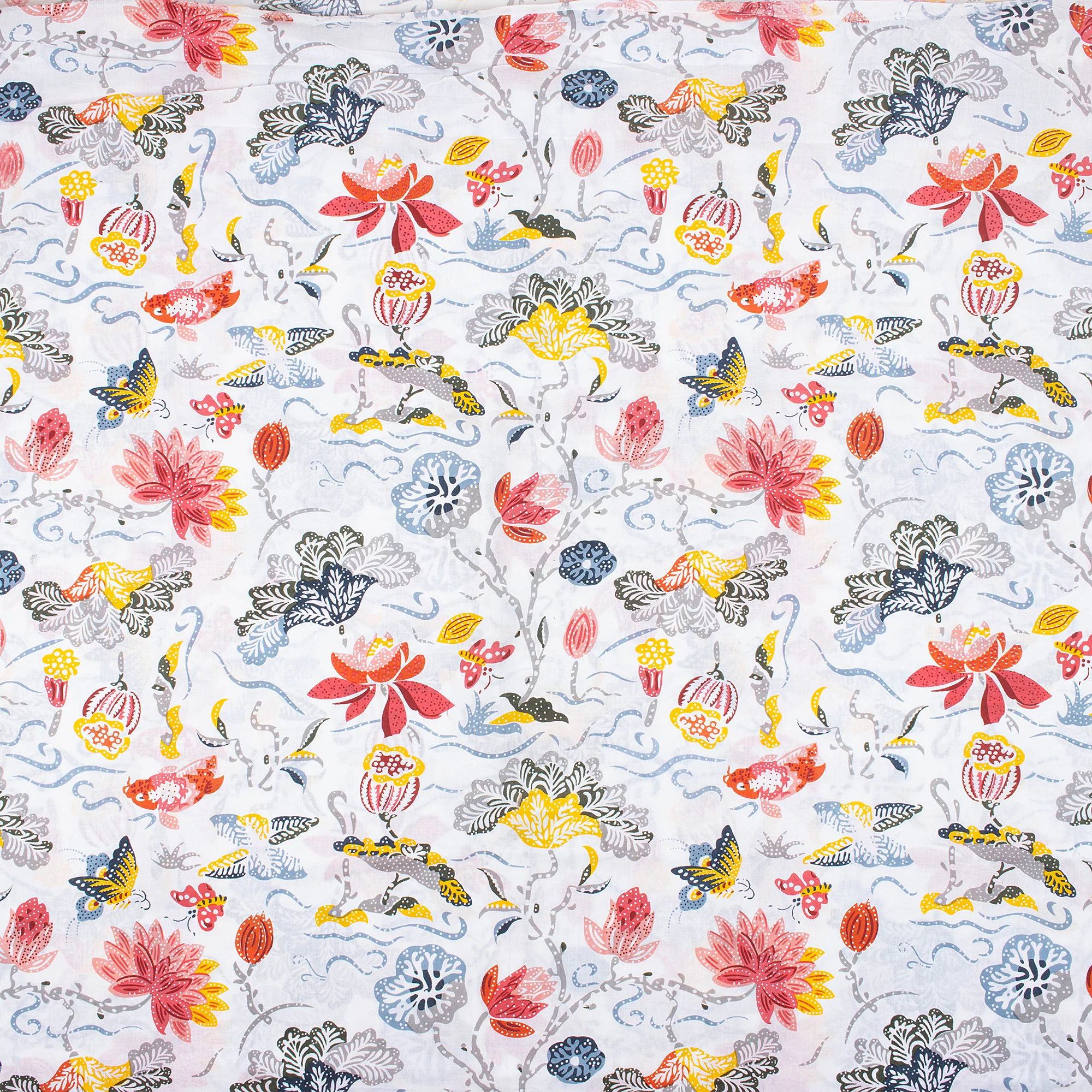 Sustainable Cotton Hand Block Multicolor Floral Printed Women's Dress Fabric - Image 2