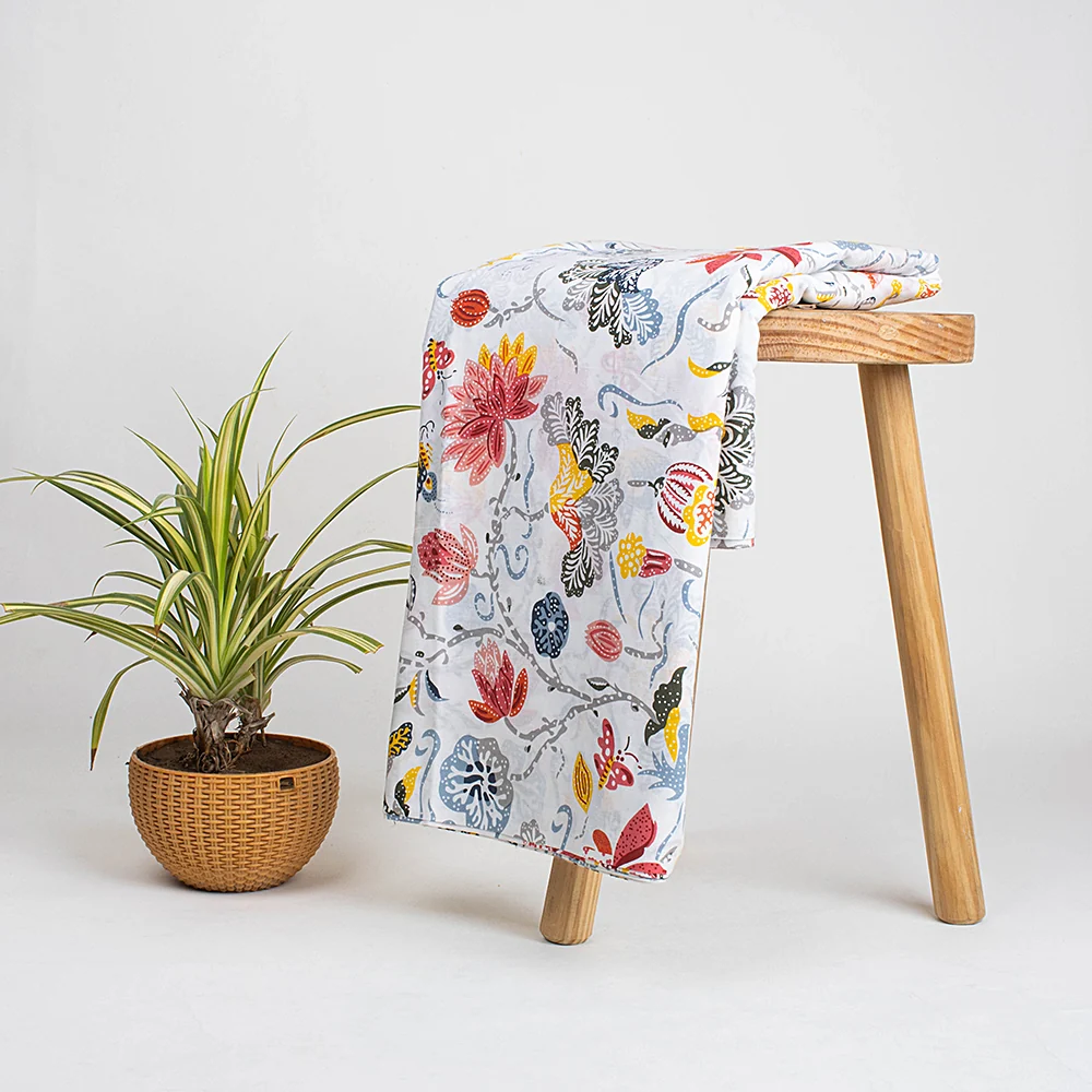 Sustainable Cotton Hand Block Multicolor Floral Printed Women's Dress Fabric - Image 5