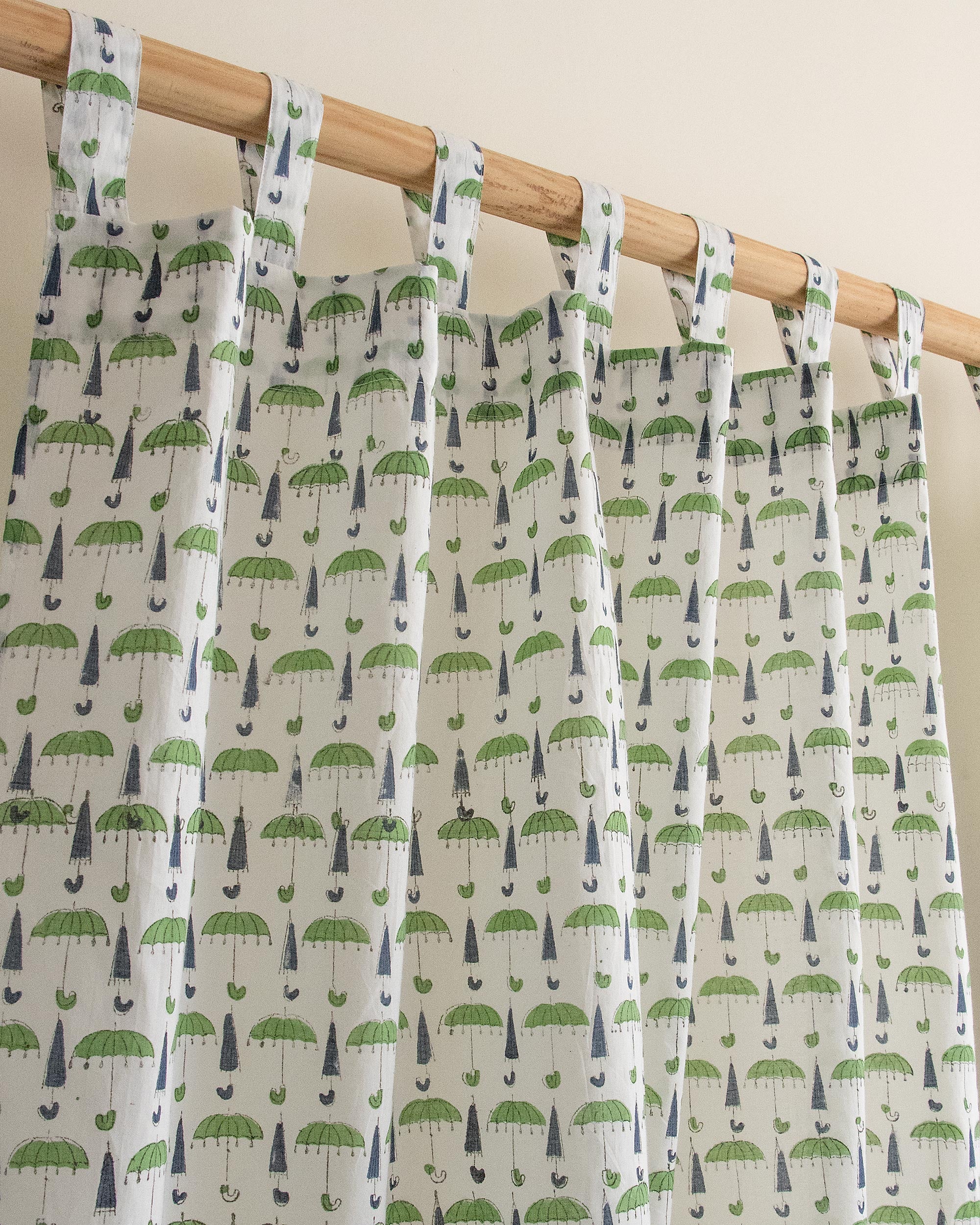 Umbrella Block Printed Cotton for Window | Door | Living