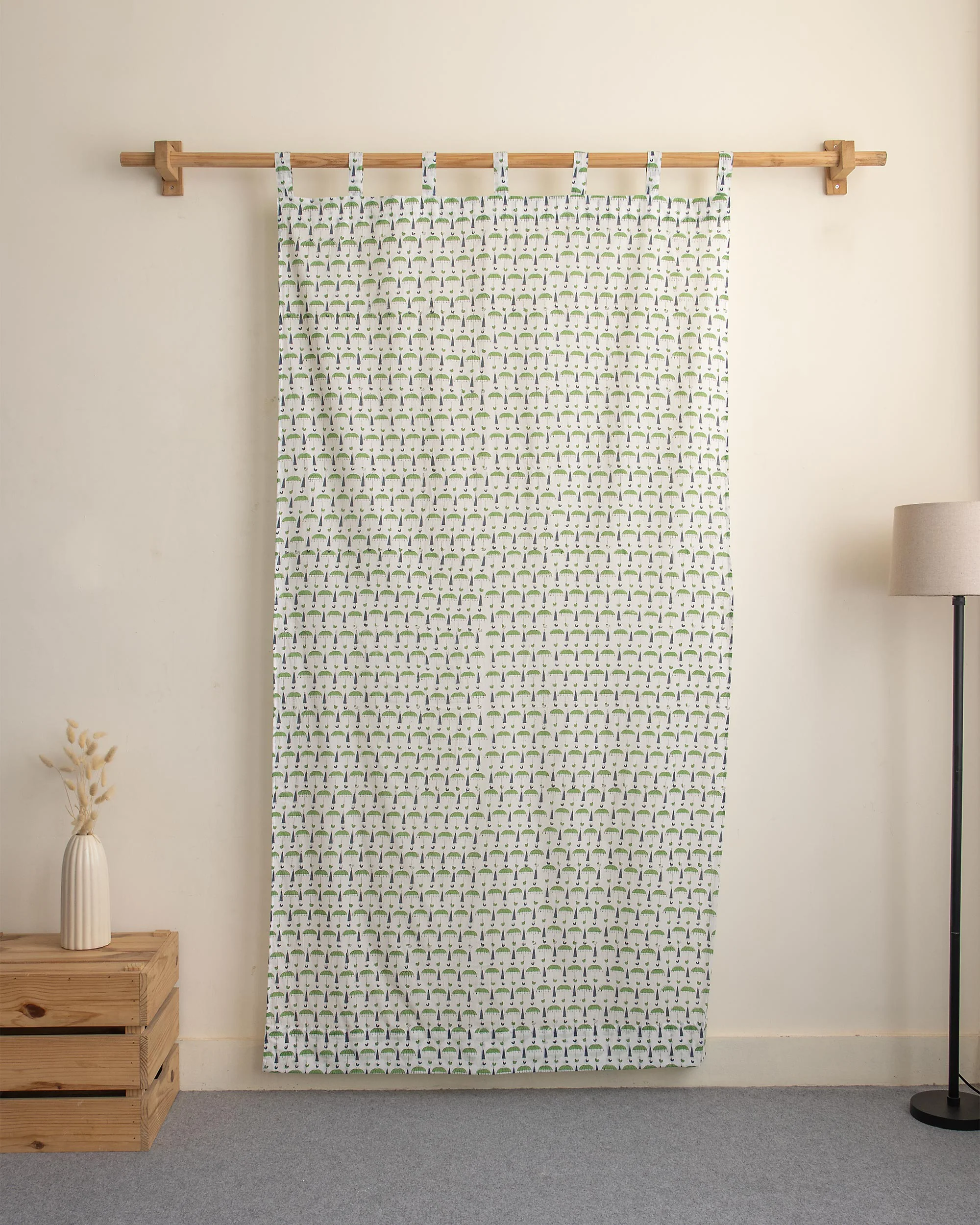 Umbrella Block Printed Cotton for Window | Door | Living - Image 5