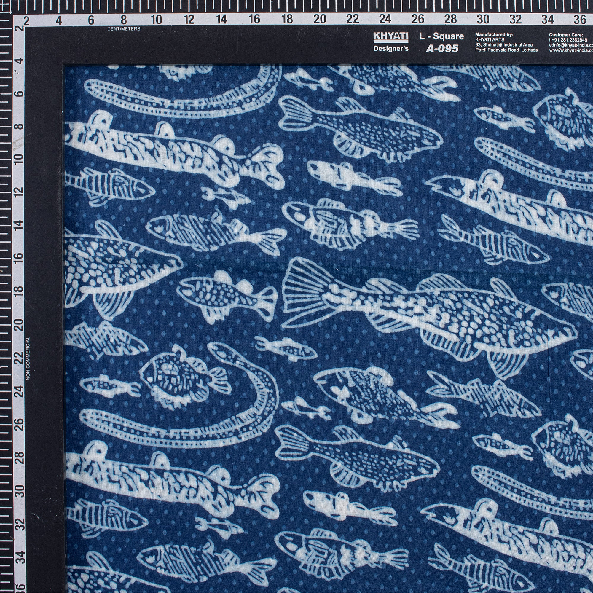 Unique Indigo Blue Block Print Fabric - Image 4