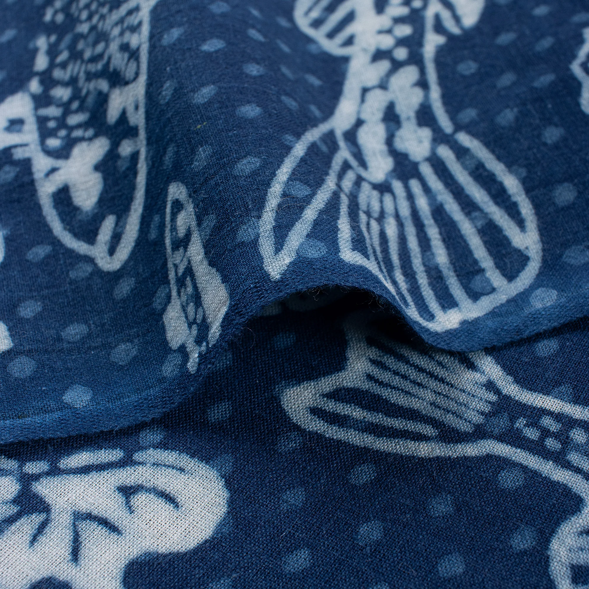 Unique Indigo Blue Block Print Fabric - Image 5