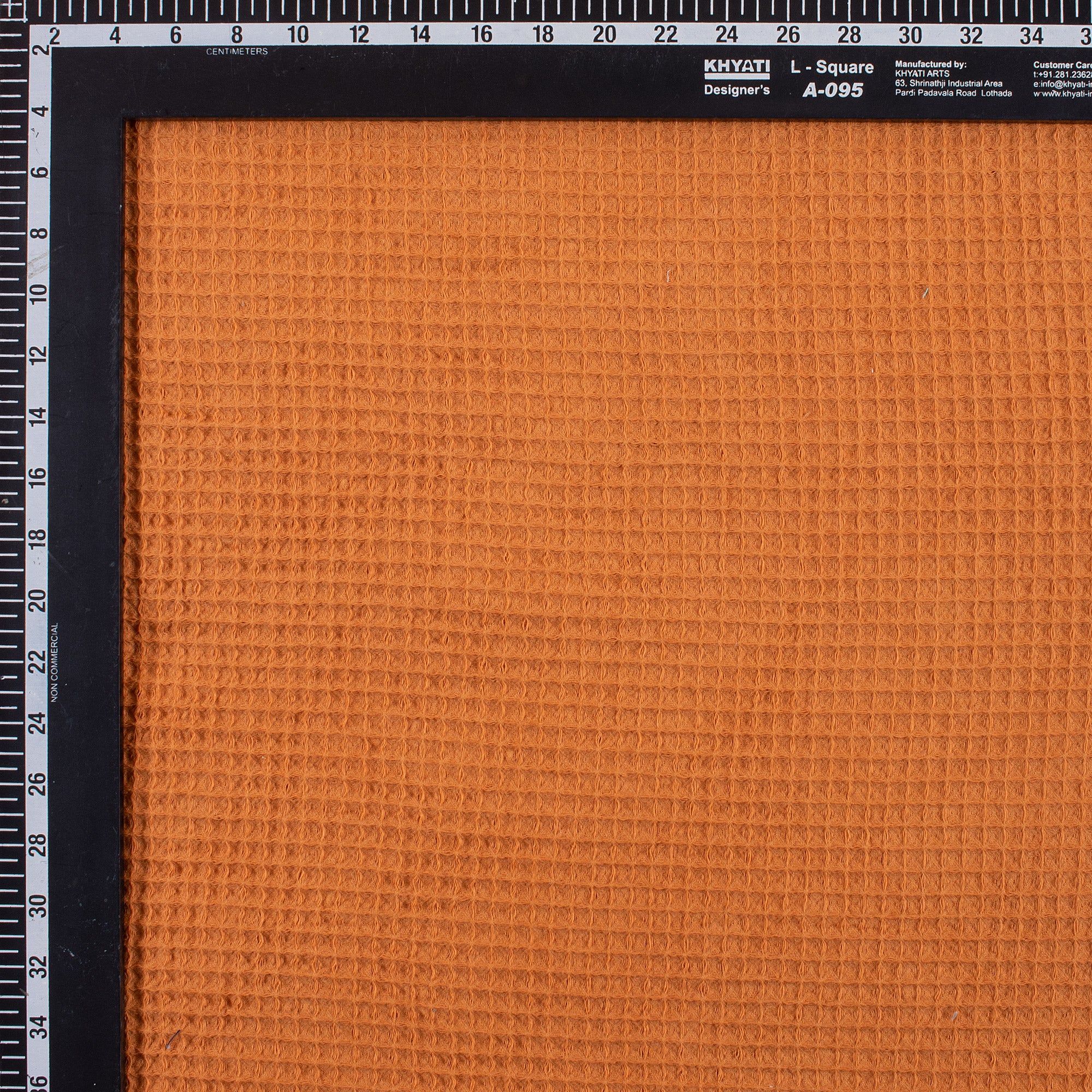 Solid Natural Hand Dyed Pure Cotton Waffle Running Fabric - Image 5