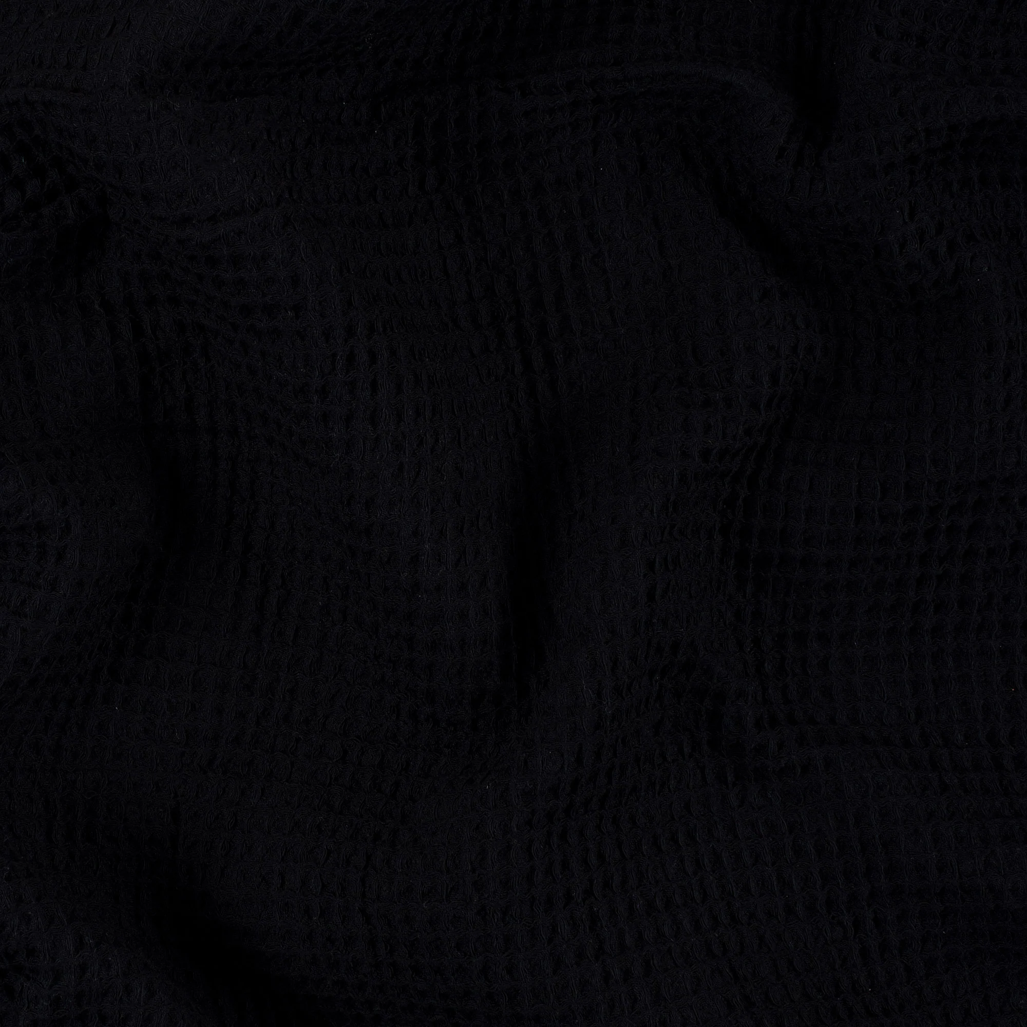 Premium Indian Handcrafted Dyed Cotton Black Waffle Fabric Cloth - Image 3