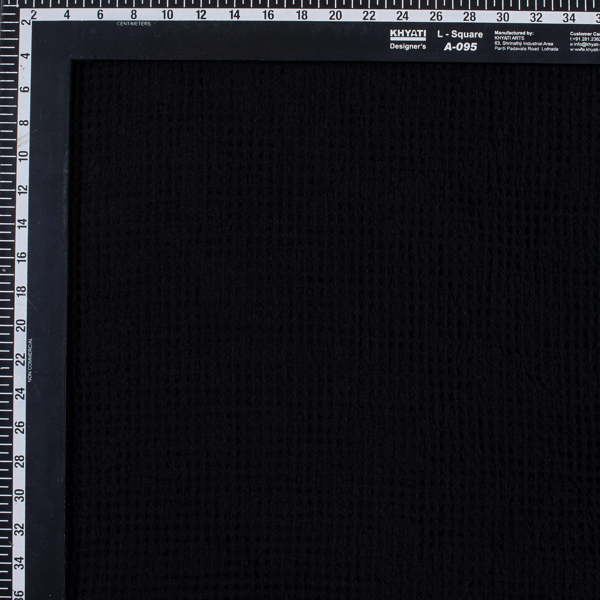 Premium Indian Handcrafted Dyed Cotton Black Waffle Fabric Cloth - Image 5