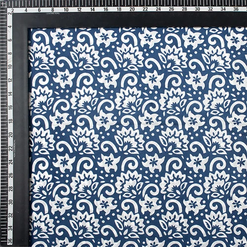 Floral Hand Block Print Cotton Fabric - Image 5