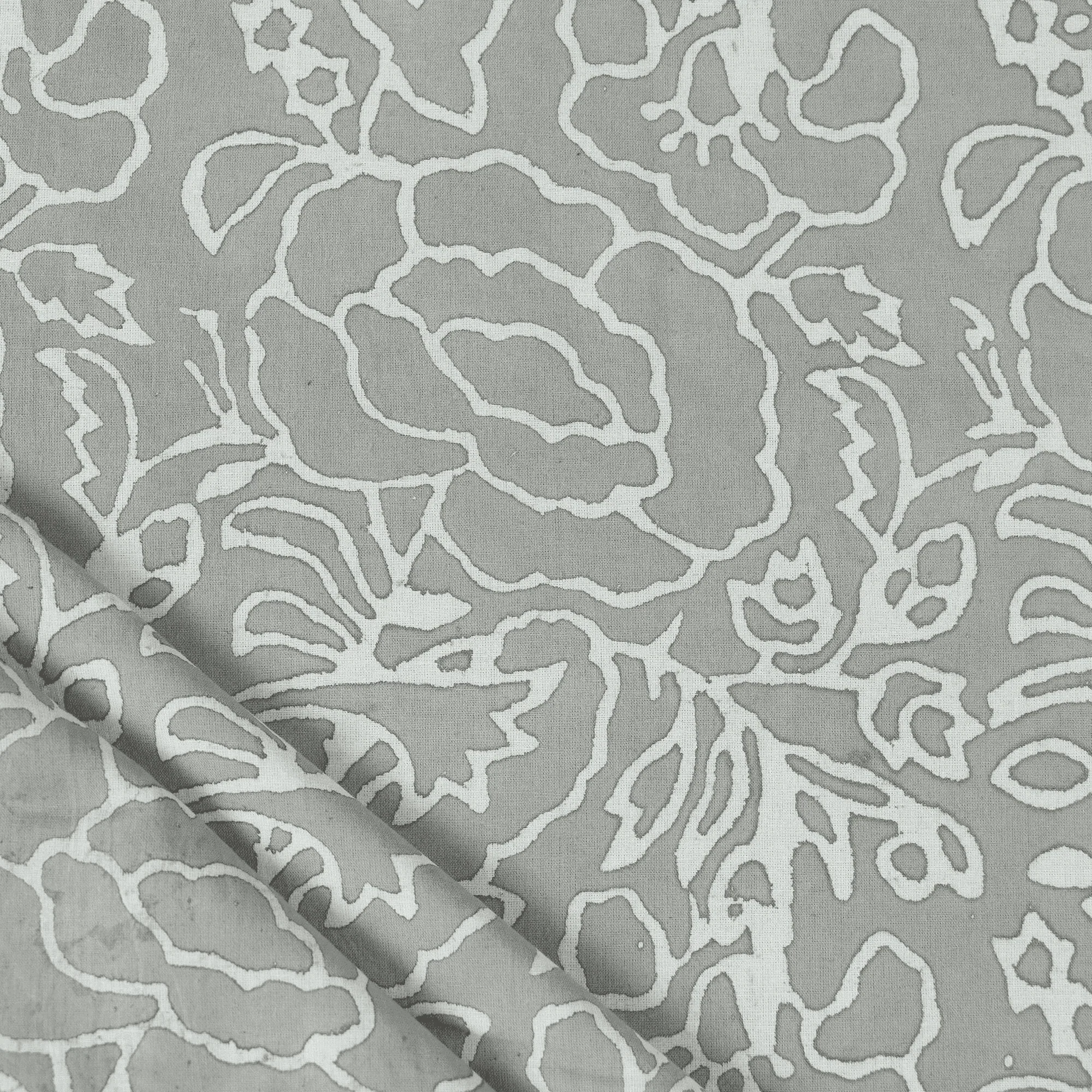 Soft Cotton Floral Indian Hand Blocked Kashish Running Fabric