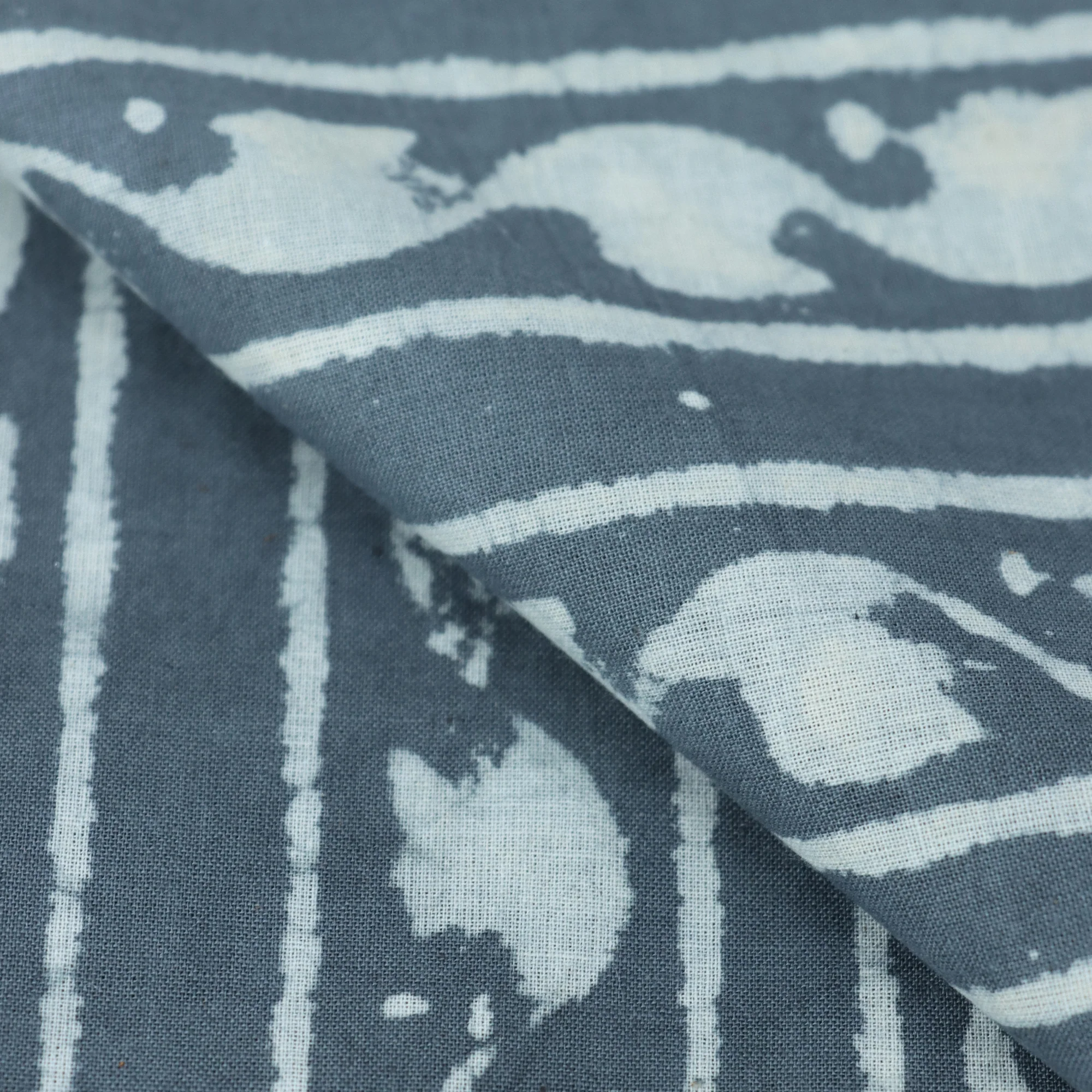 Striped Cotton Hand Block Print Dabu Fabric - Image 3