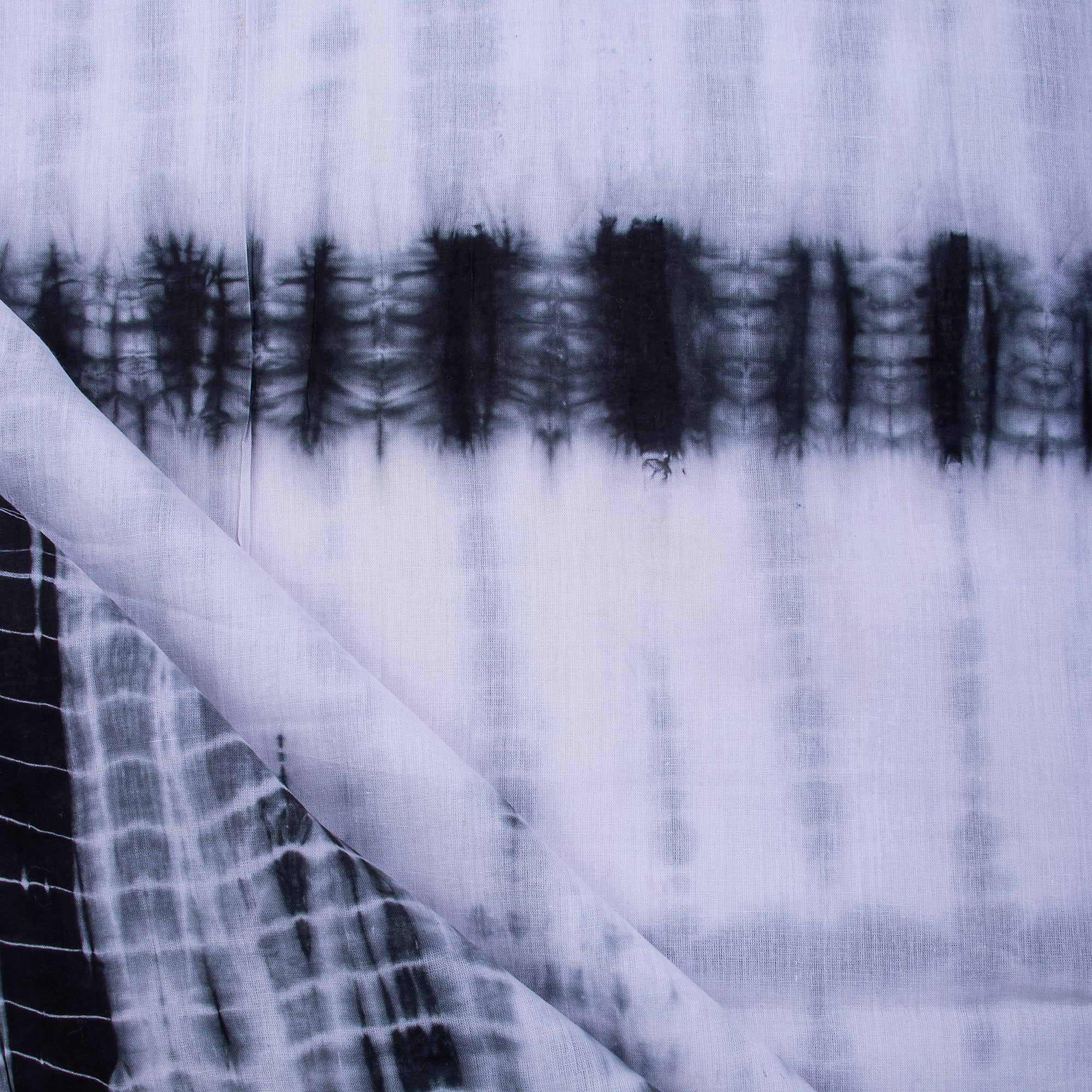 White Tie Dye Shibori Cotton Fabric - Image 2