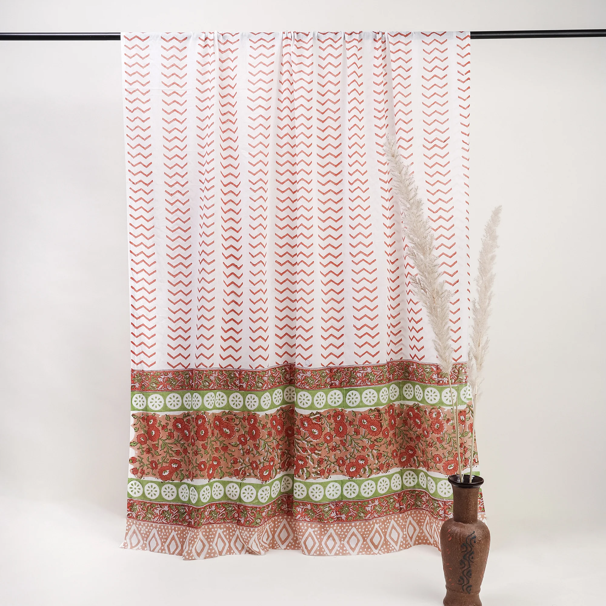 Woman Unstitched Suit Set Handmade Flower Printed Cotton Dupatta - Image 3