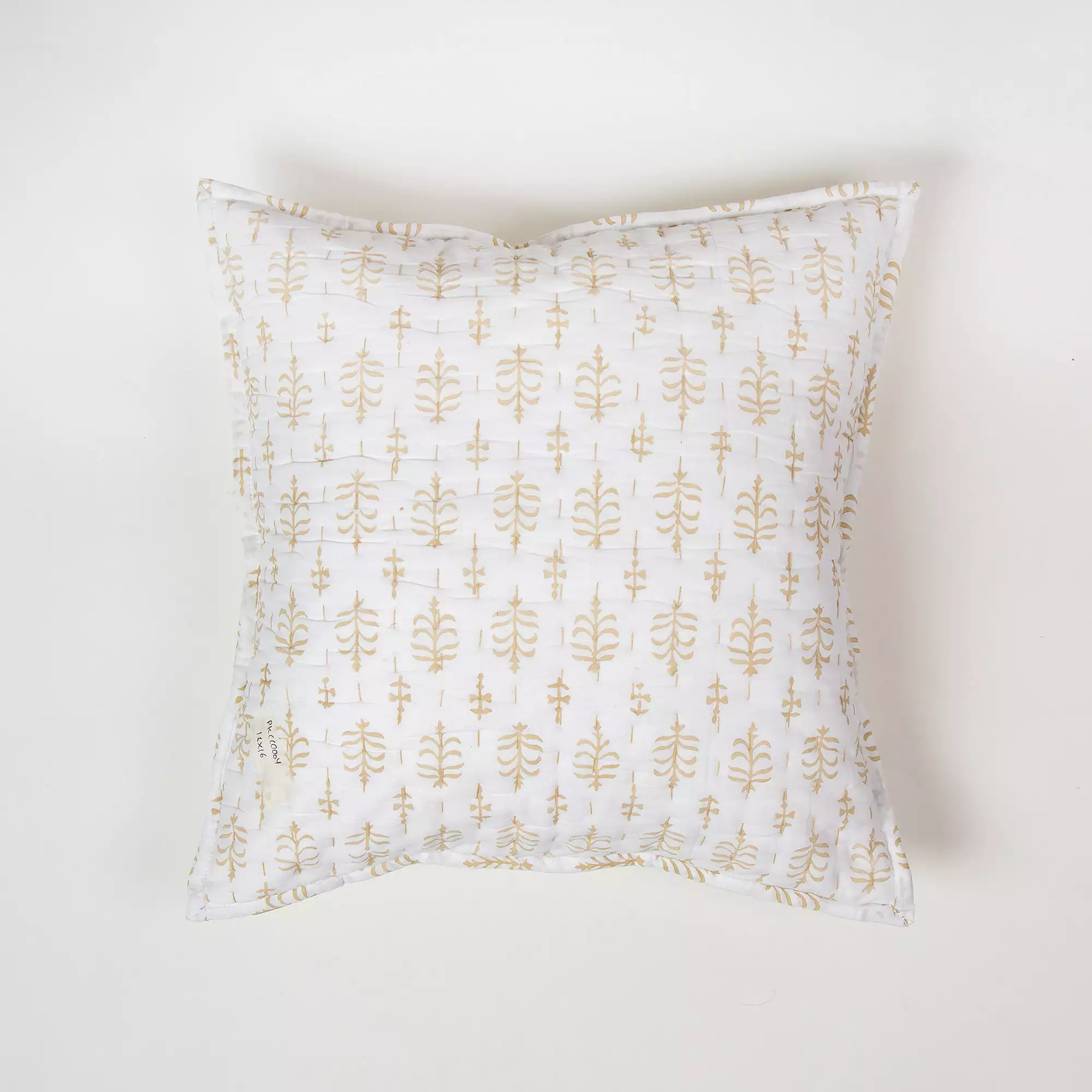Yellow Booty Kantha Quilted Cushion Cover