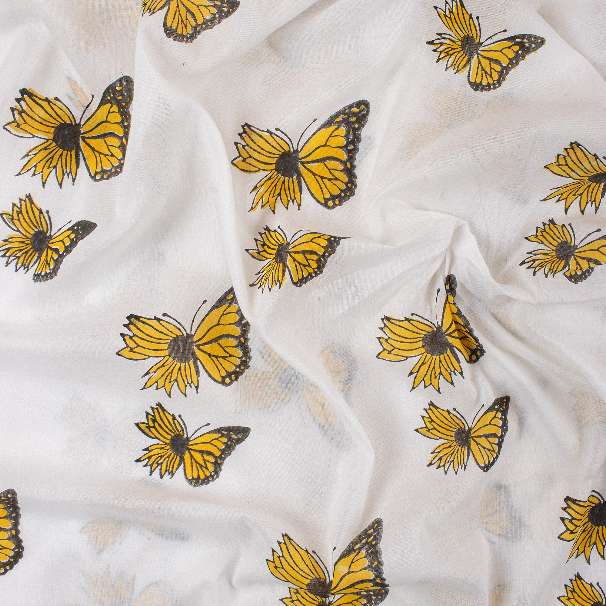 Butterfly Indian Hand Block Fabric Material - Image 5