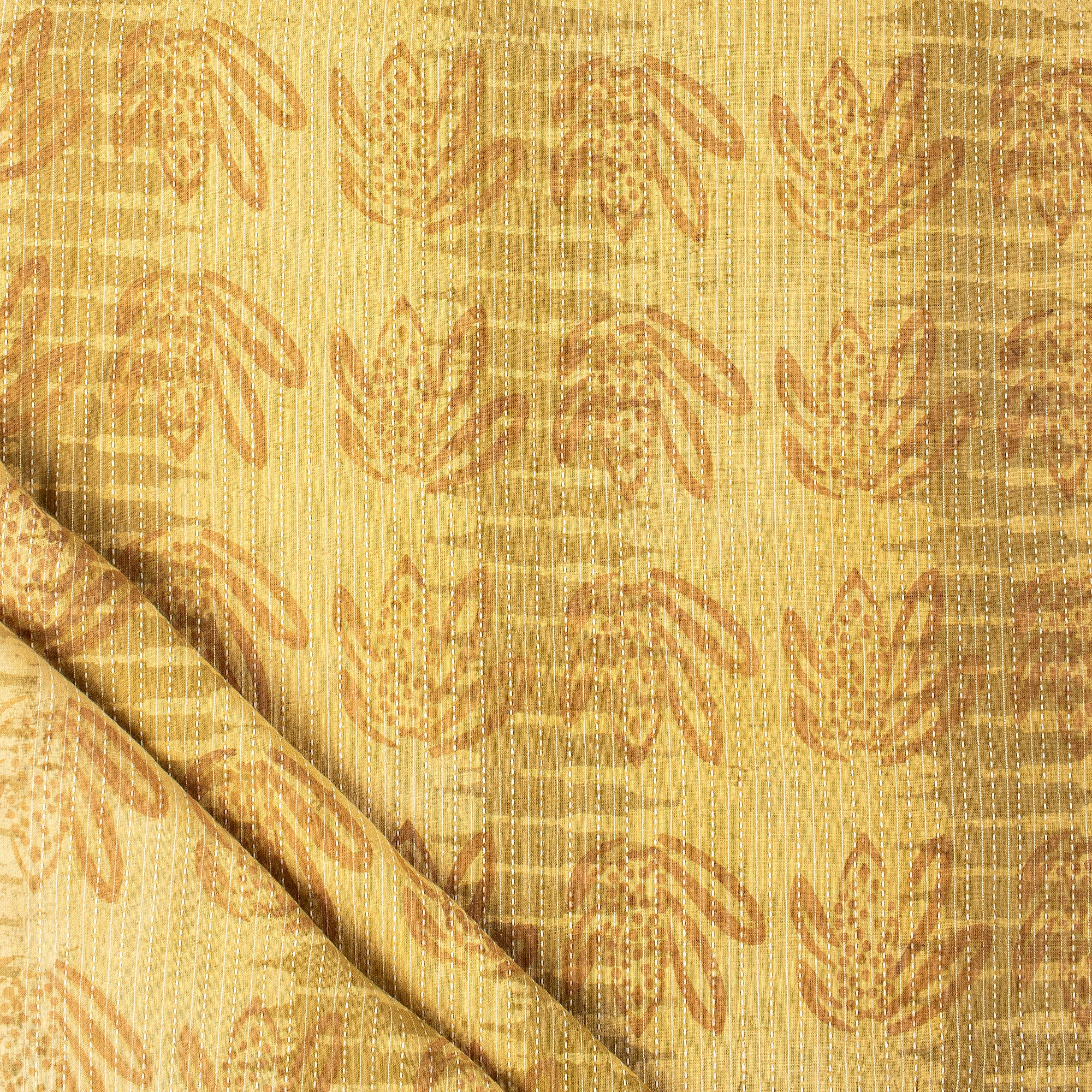 Dabu Pure Cotton Hand Block Printed Kantha Fabric