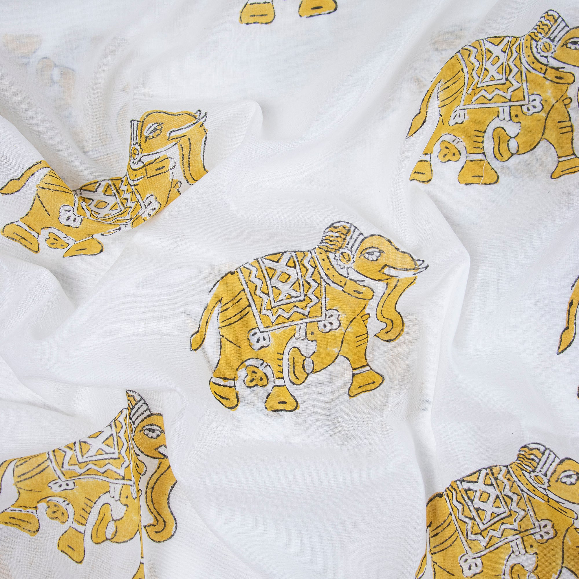 Animal Print Hand Blocked Cotton Printed Dress Material Fabric