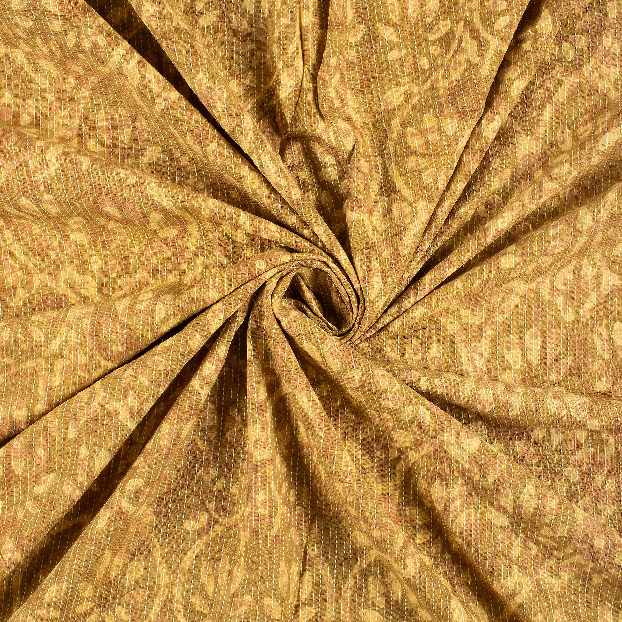 Floral Breathable Dabu Kantha Fabric - Image 2